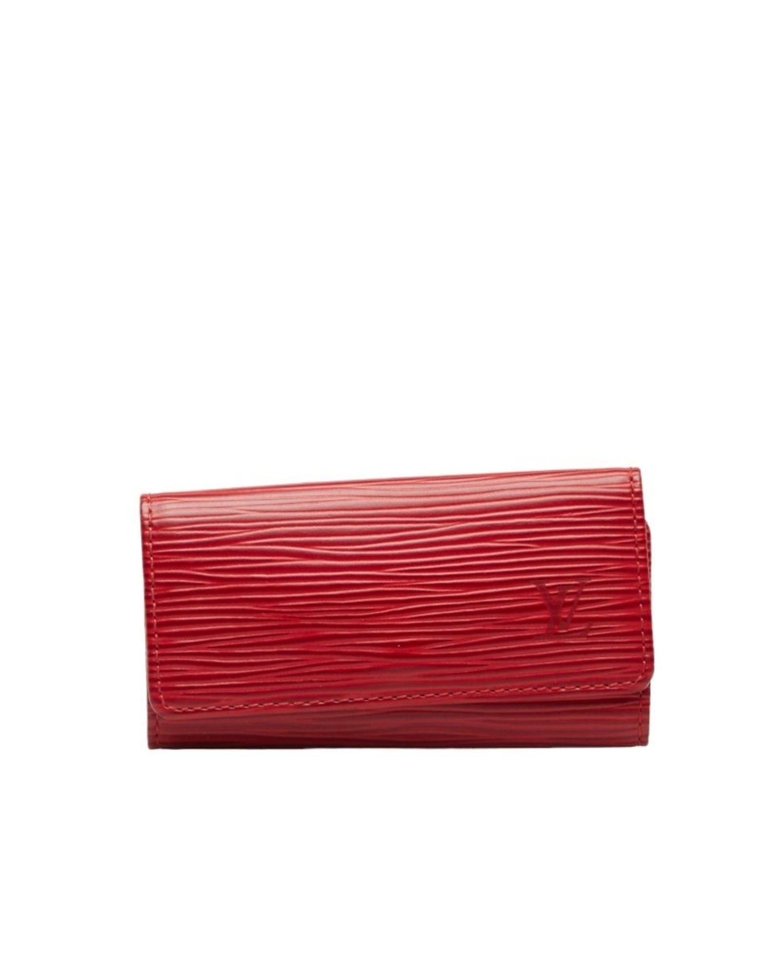 image of Louis Vuitton Stylish Leather Keycase With Box And Serial Number in Red, Women's