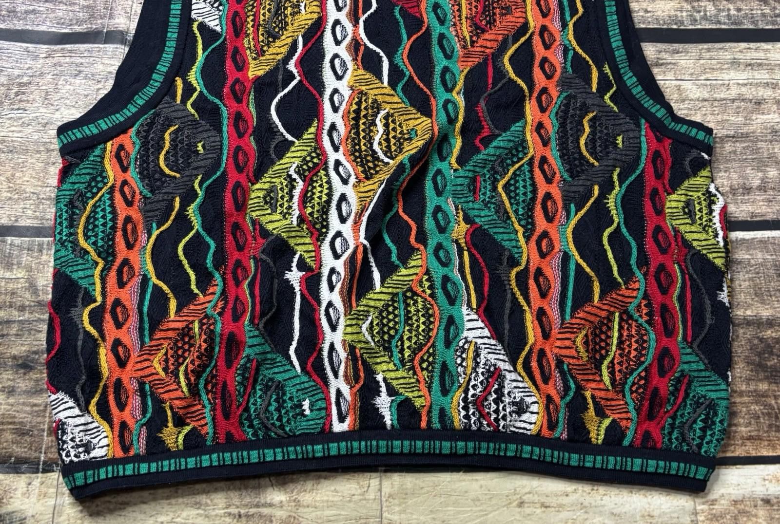 Coogi Coogi Sweater Vest Mens L 3D Knit Colorful Mercerized Cotton Size US L / EU 52-54 / 3 - 9 Thumbnail