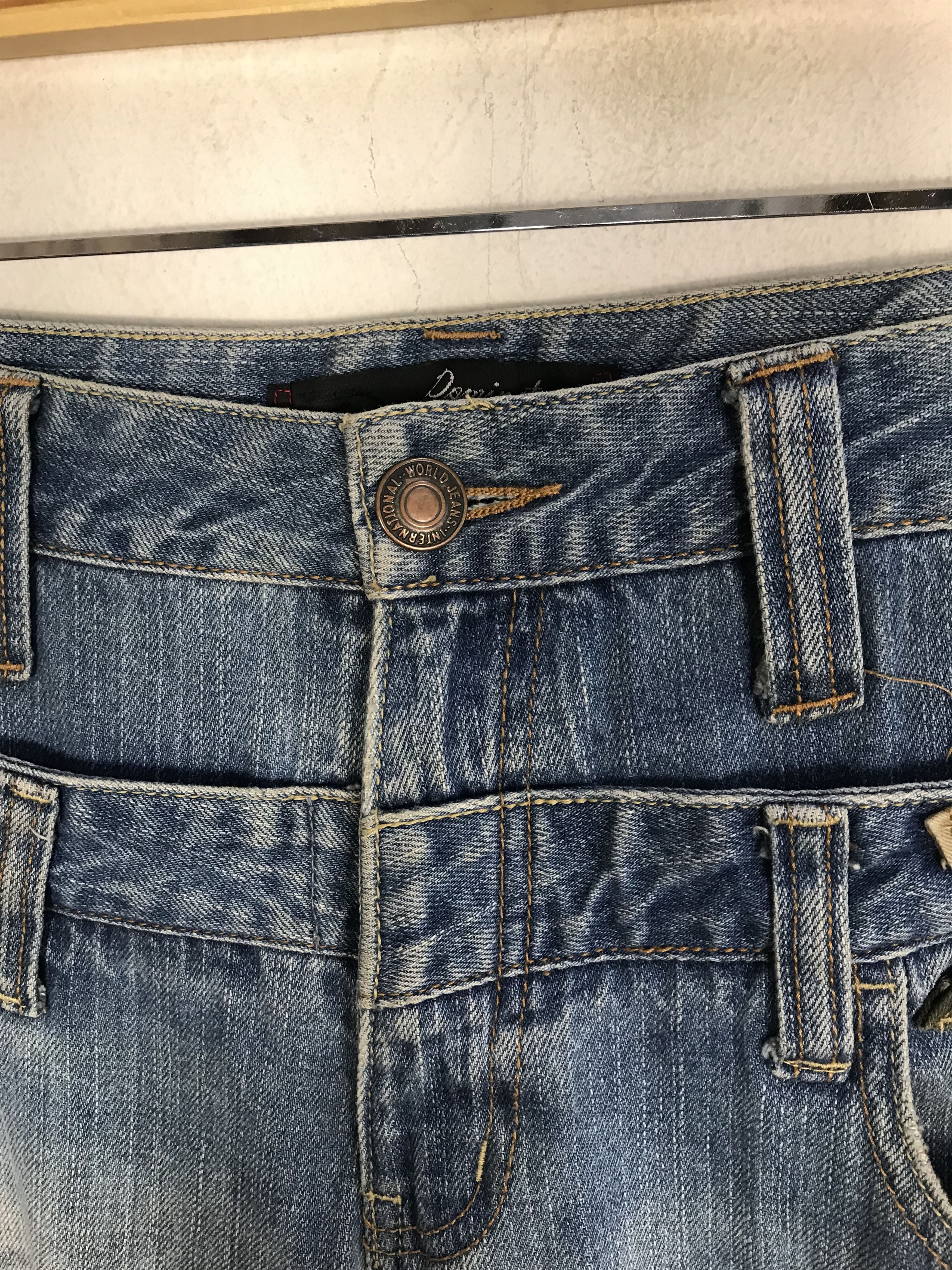 Japanese Brand Vintage Dominate Double Waist Indigo Denim Jeans Size US 32 / EU 48 - 3 Thumbnail