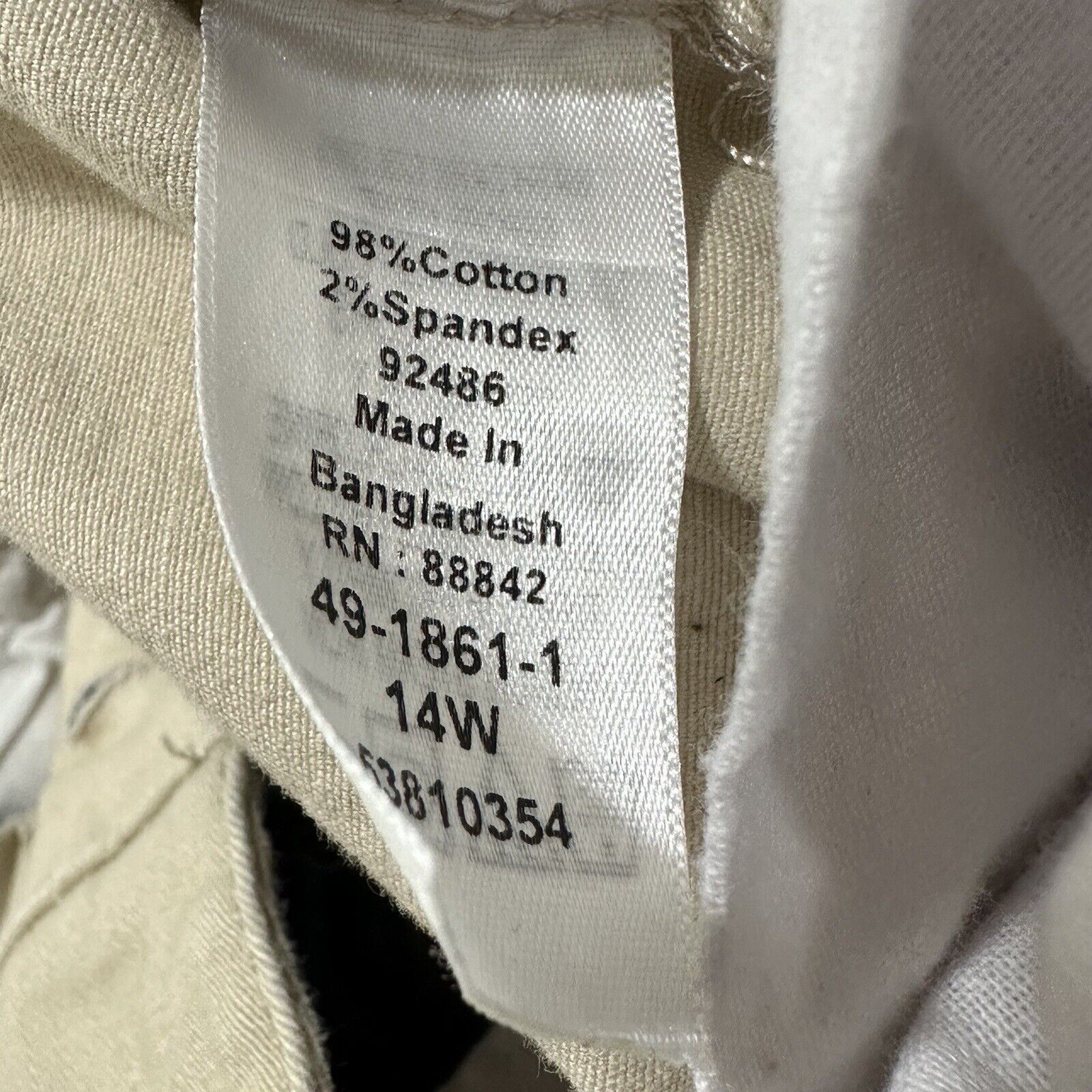 Other Woman Within 14W Chino Pants Light Khaki Beige High Rise Size 36" / US 14 / IT 50 - 6 Thumbnail