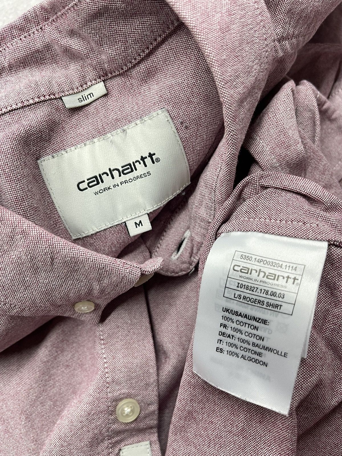 Carhartt × Carhartt Wip Mens Carhartt Rogers Shirt Pink Size M Size US M / EU 48-50 / 2 - 9 Thumbnail