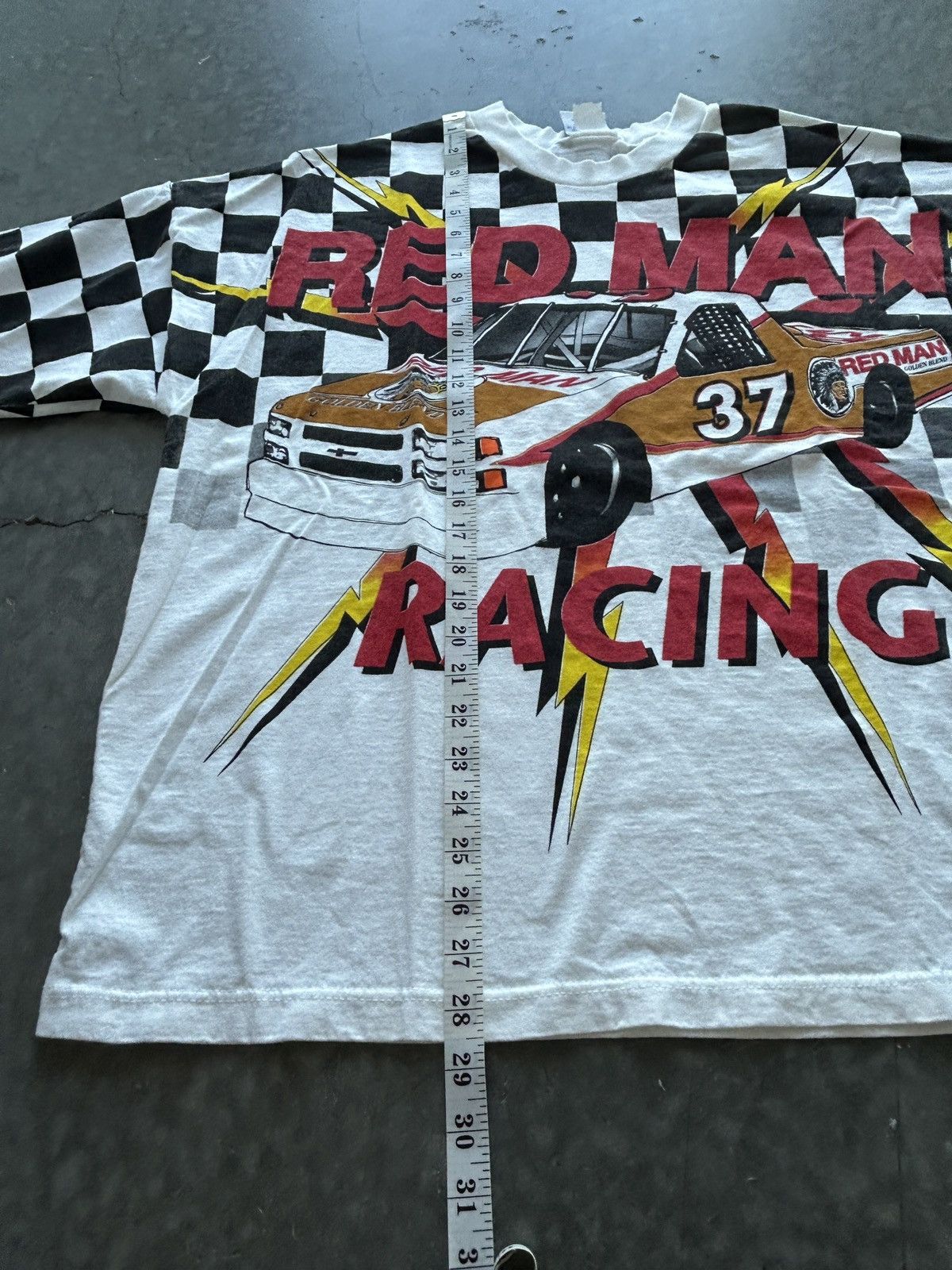NASCAR Brand New Vintage 90s Red Man Racing AOP Graphic Tee Size US XL / EU 56 / 4 - 9 Thumbnail