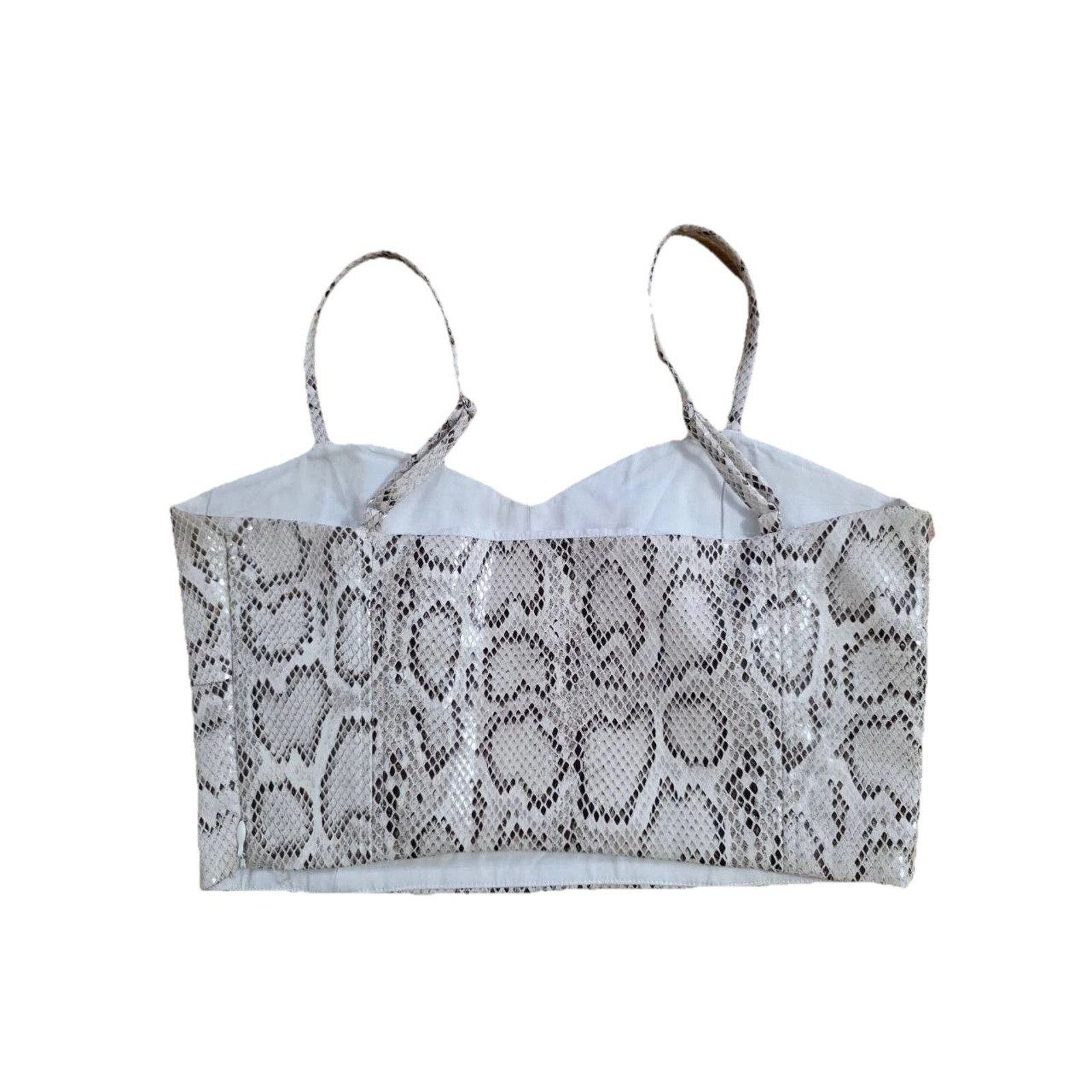 Sneakersnstuff En Saison Snake Skin Cropped Leather Strap Tank top SA001545 Size S / US 4 / IT 40 - 3 Thumbnail