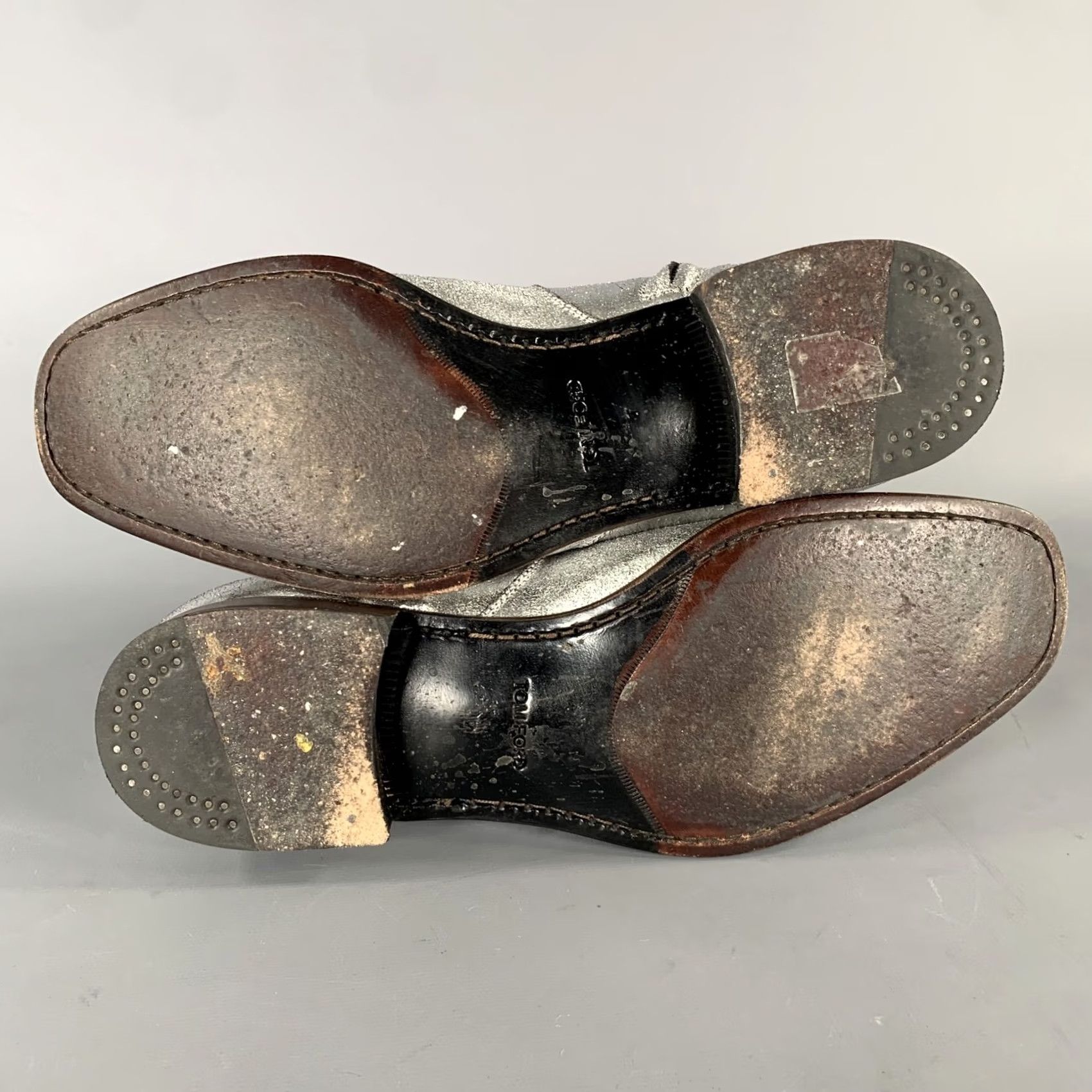 Tom Ford TOM FORD Boots Mens Silver Taurus Size Metallic Leather Size US 7 / EU 40 - 6 Thumbnail