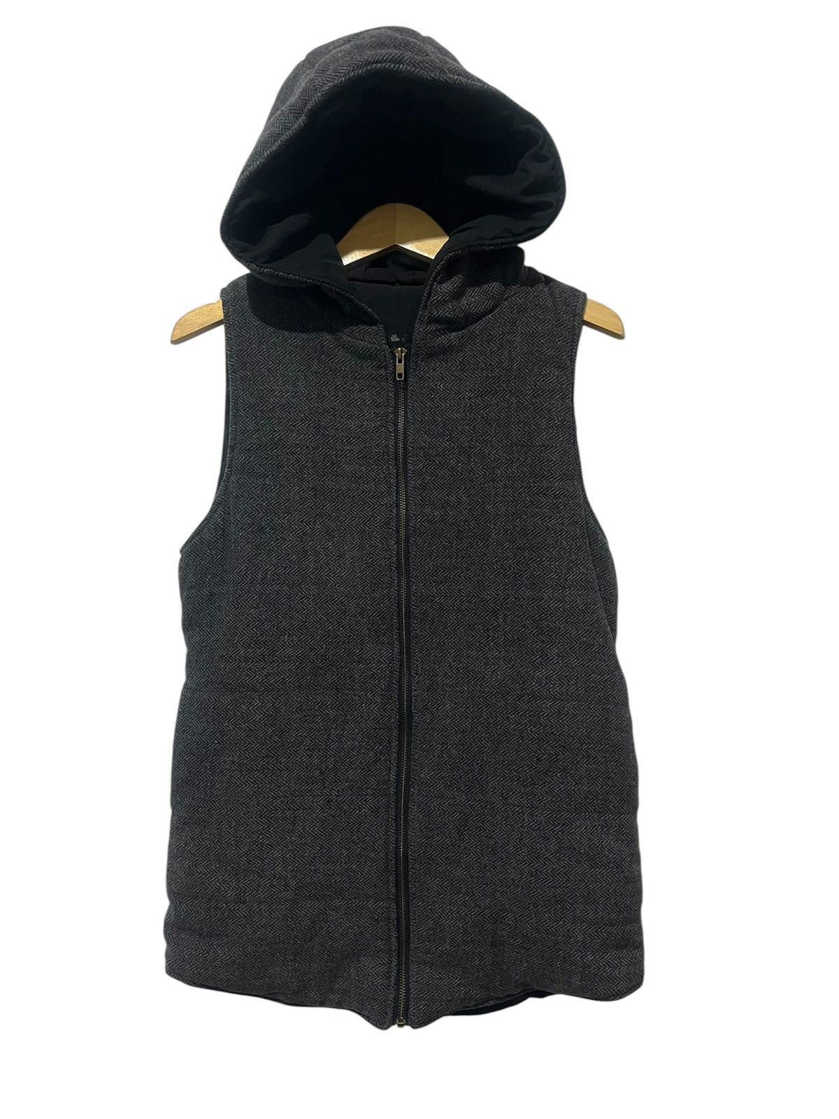 Japanese Brand Japanese Lauren 2Ann Herringbone Wool Blend Hooded Vest Size US M / EU 48-50 / 2 - 2 Thumbnail