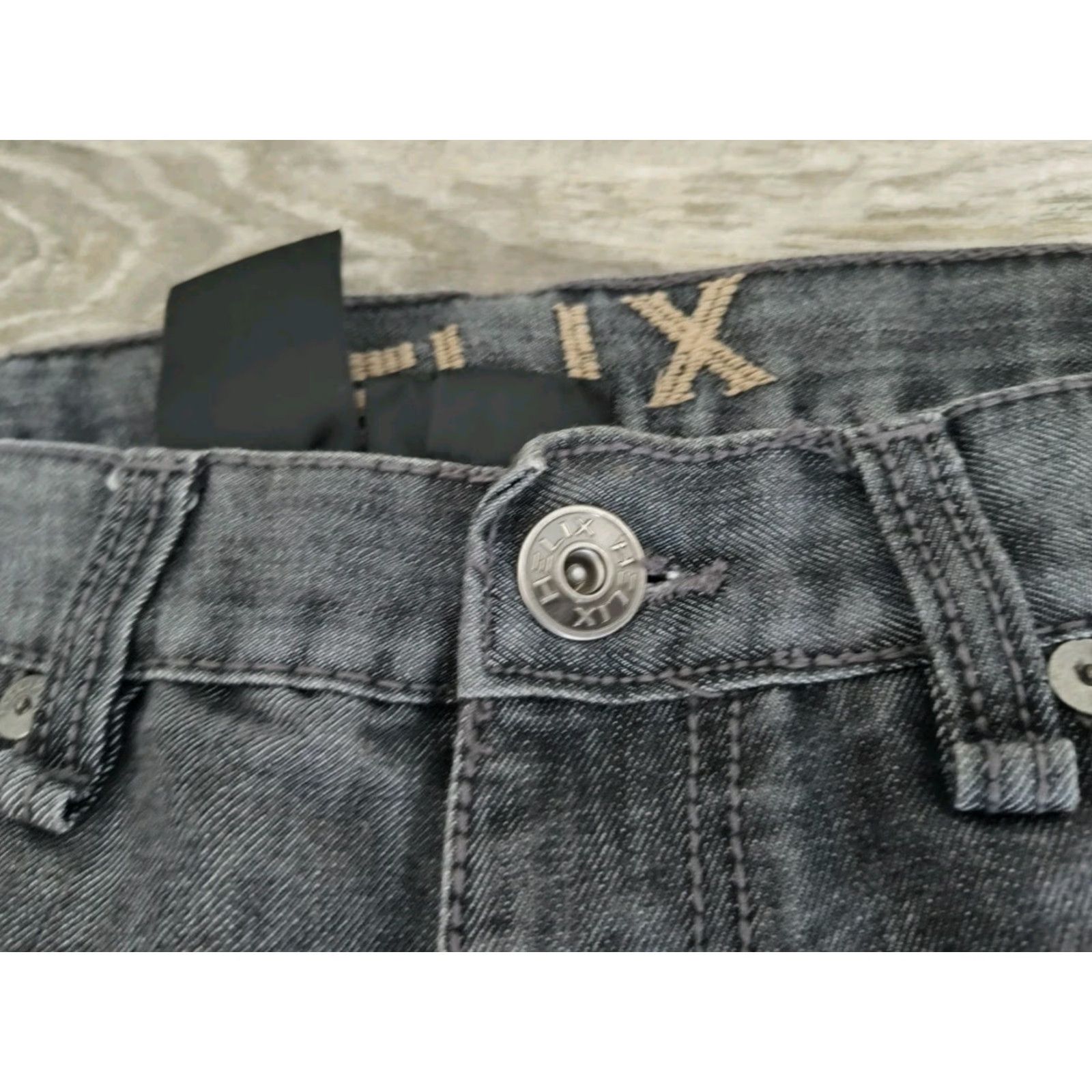 Vintage VINTAGE Helix Jeans Men Slim Skinny 38 x 32 Grey Faded Washed 5-Pocket Denim Grunge Hip Hop Size US 38 / EU 54 - 4 Thumbnail