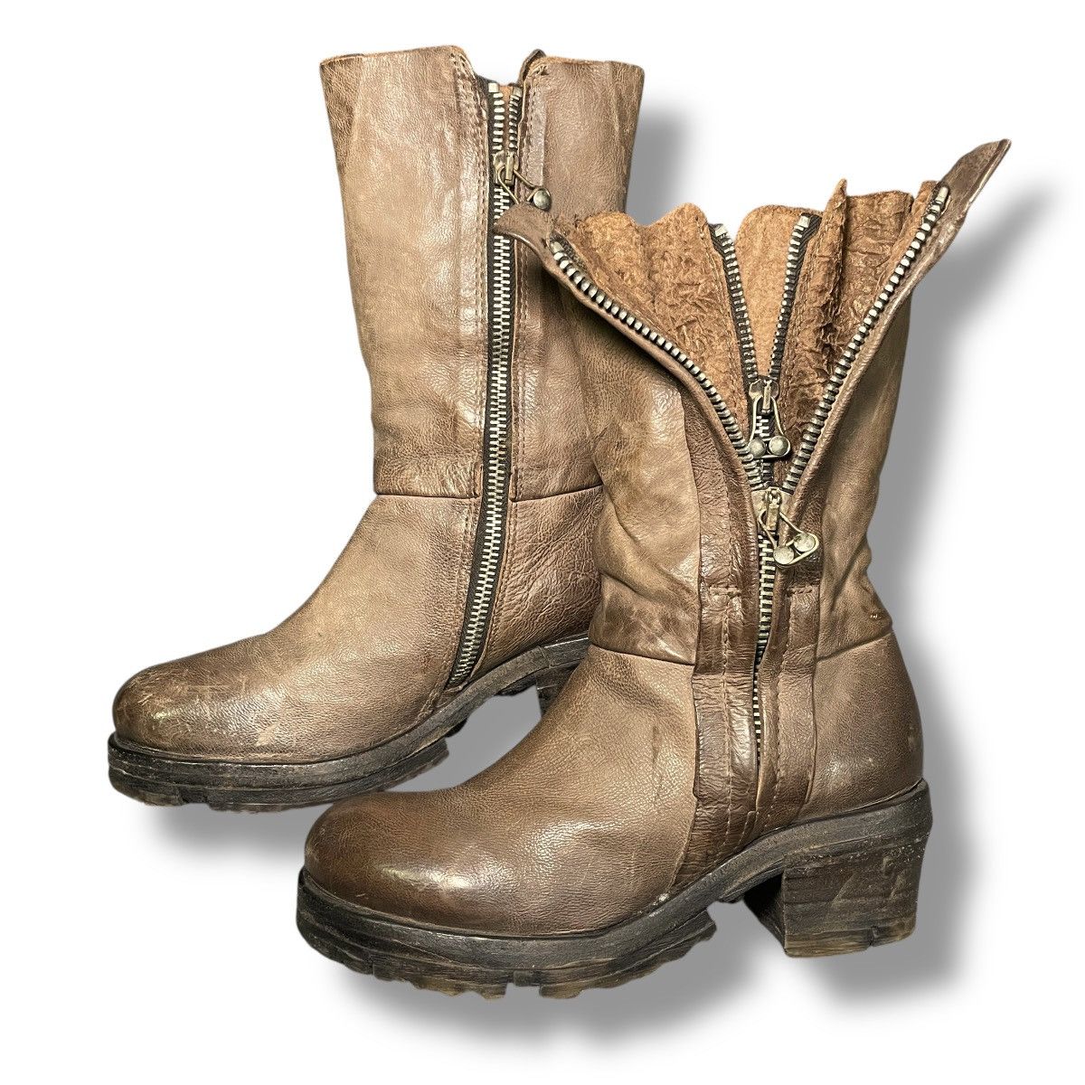 A.S.98 A.S98 Military Side-zip Layered Heeled Boots Size US 6 / IT 36 - 1 Thumbnail
