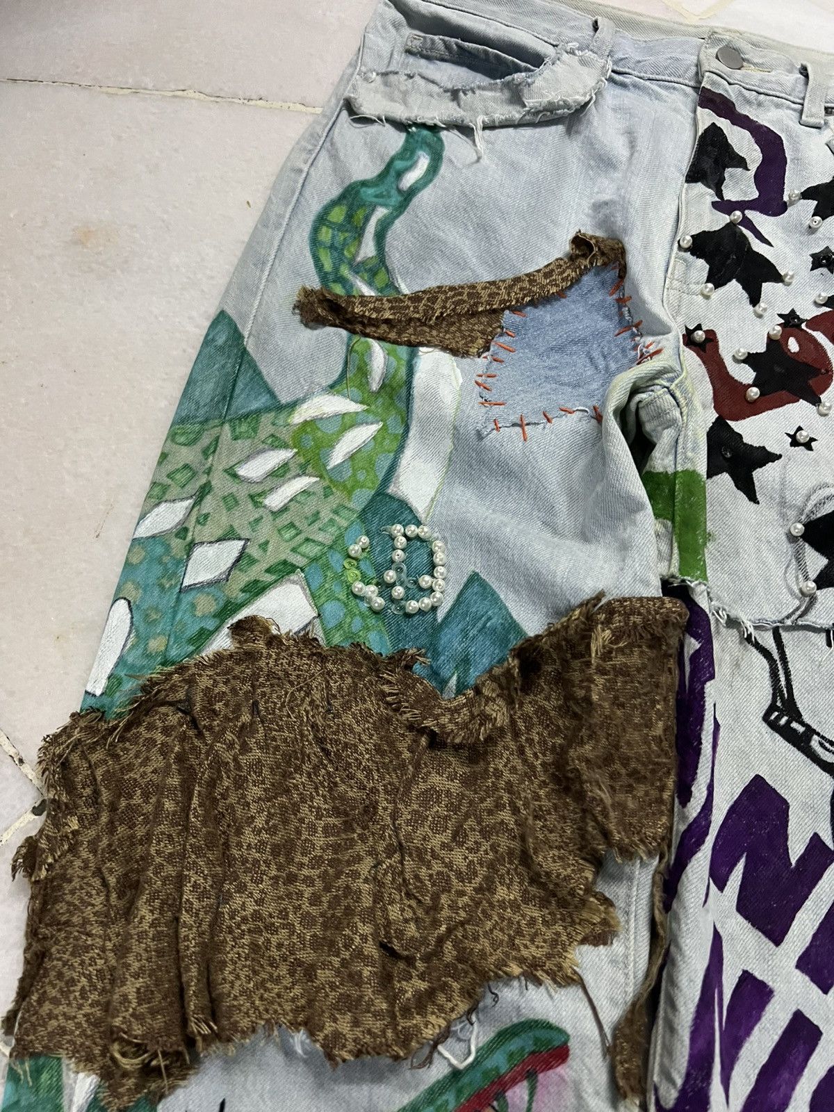 If Six Was Nine × Seditionaries × Uniqlo UNIQLO CROPPED PUNK JEANS Size US 30 / EU 46 - 5 Thumbnail