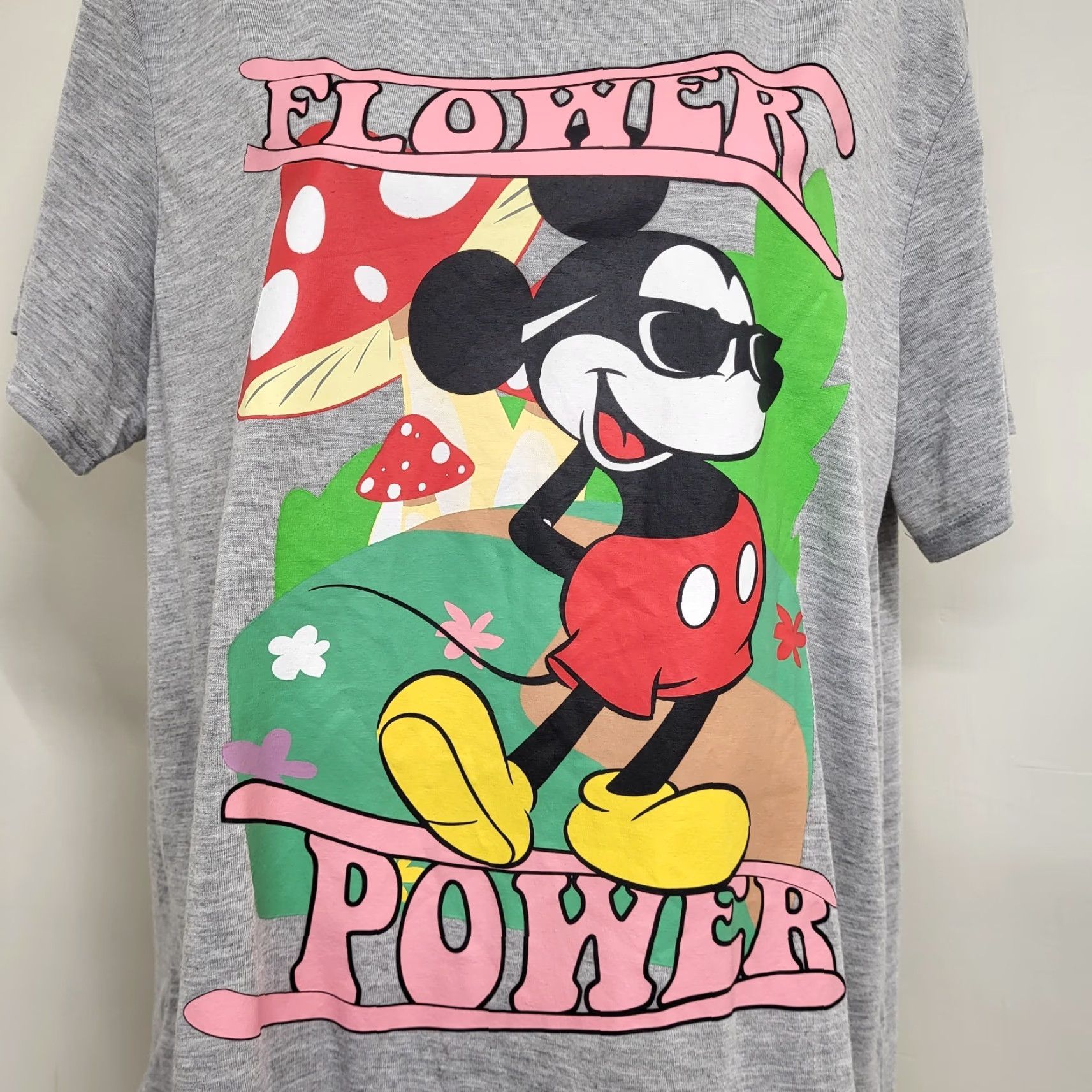 Disney Disney MICKEY MOUSE TShirt Women's Size XXL Flower Power Graphic Heather Gray Shirt Womens XXL Gray Flower Mickey Hoodie? Size XXL / US 16-18 / IT 52-54 - 5 Thumbnail