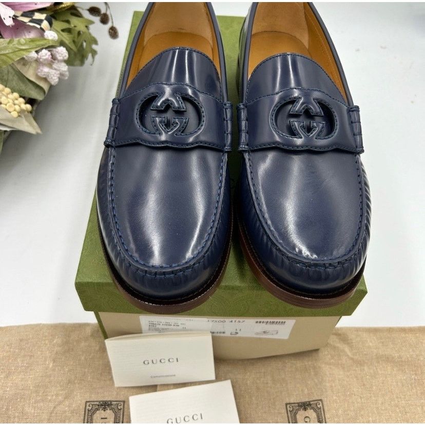 Gucci Gucci interlocking GG leather loafers size 11 made in Italy Size US 11.5 / EU 44-45 - 8 Thumbnail