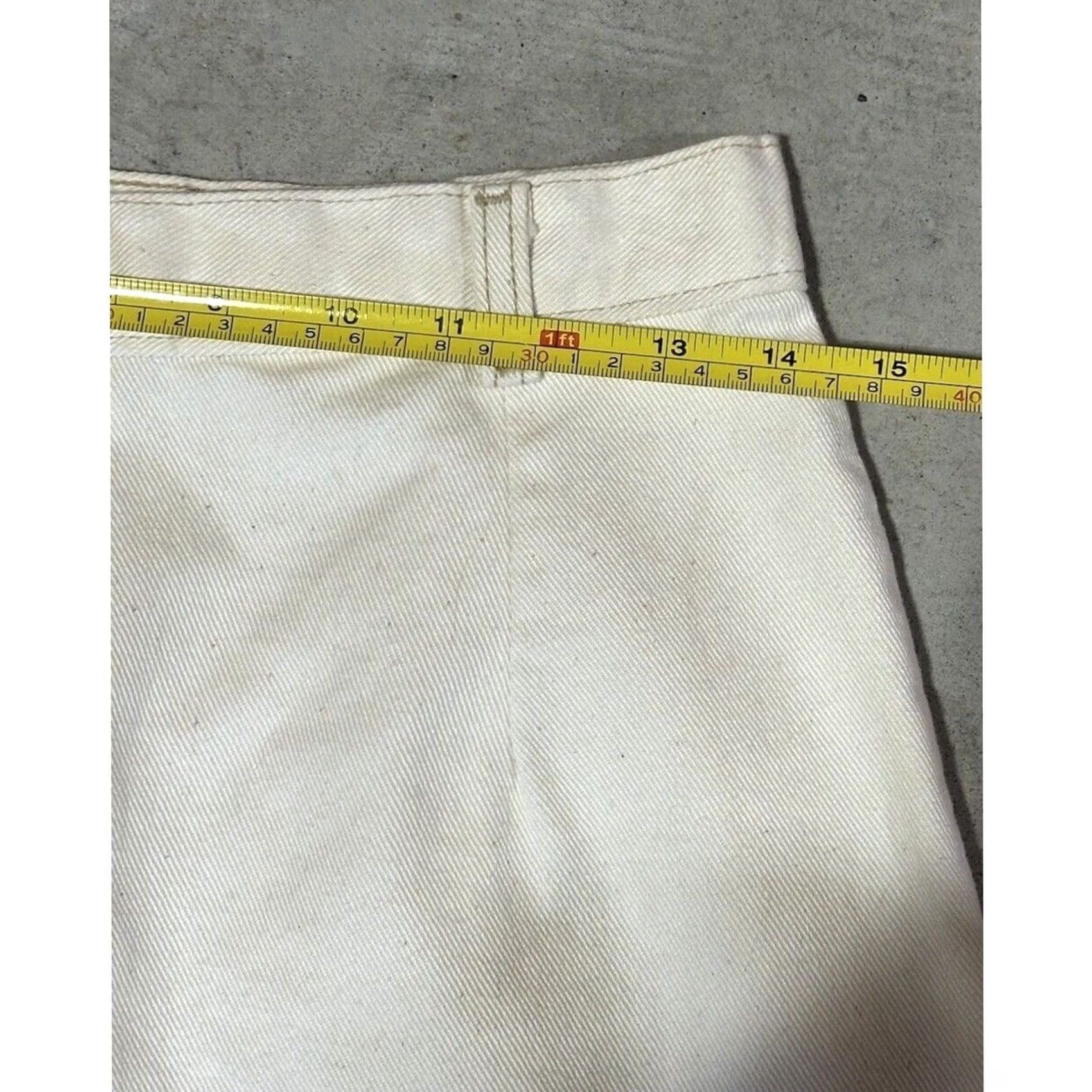 Vintage VINTAGE Candie's Denim Skirt 11/12 White Midi Shin Length Slit Size 32" / US 10 / IT 46 - 5 Thumbnail