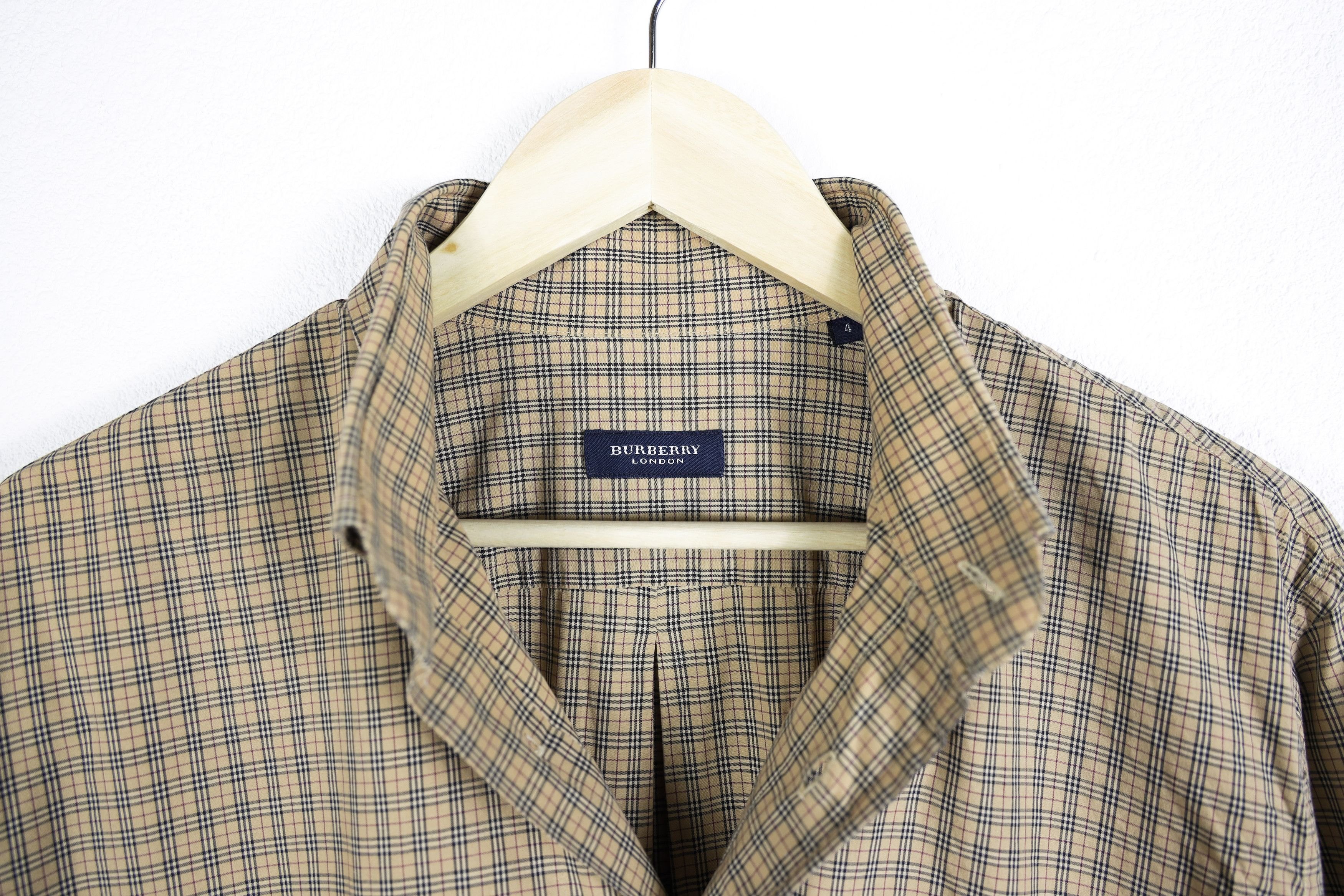 Burberry Vintage Burberry Knight Logo Biege Nova Check Oxford Shirt Size US XL / EU 56 / 4 - 7 Thumbnail