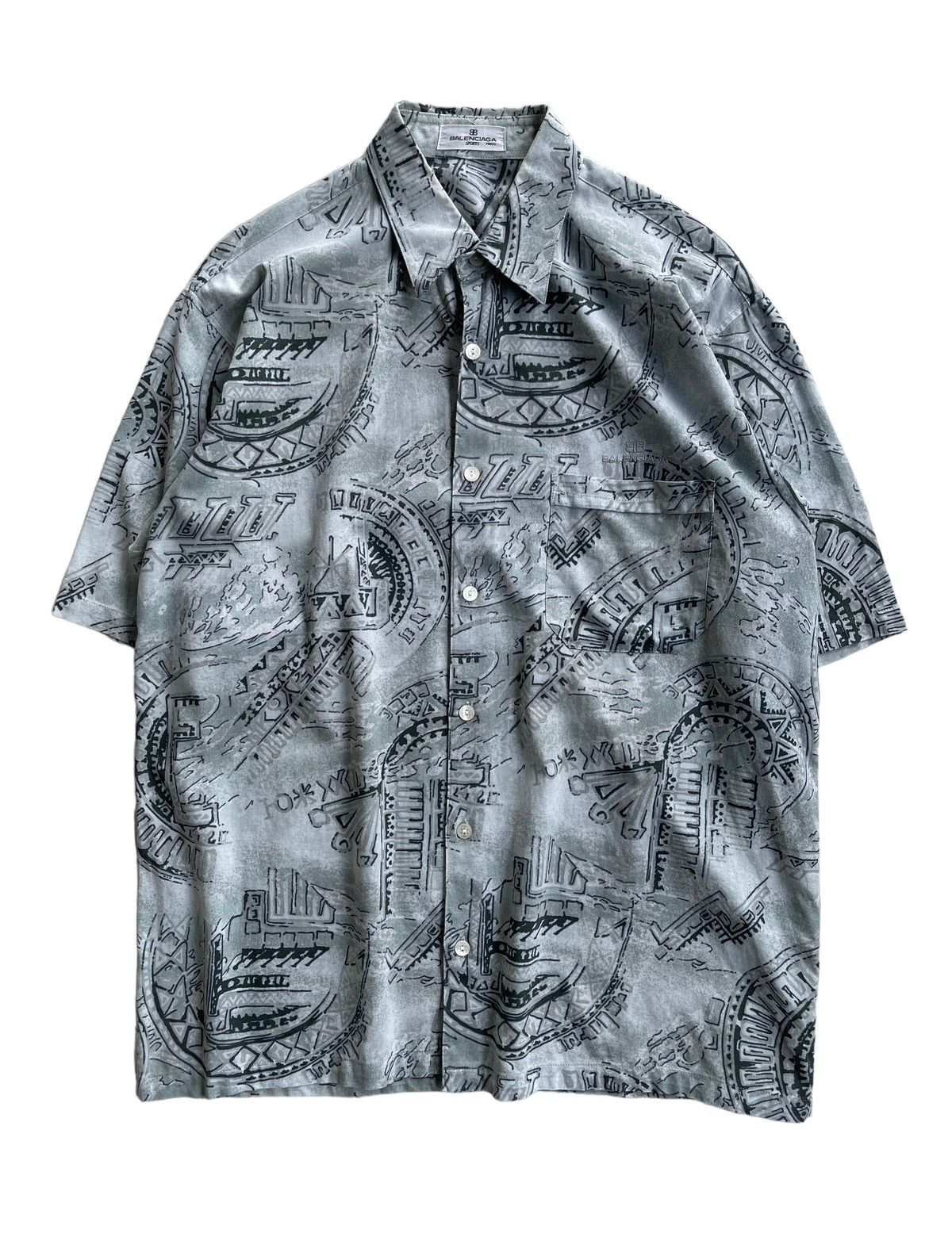 Balenciaga Vintage Balenciaga Luxury Abstract Cotton Shirt Size US L / EU 52-54 / 3 - 1 Thumbnail
