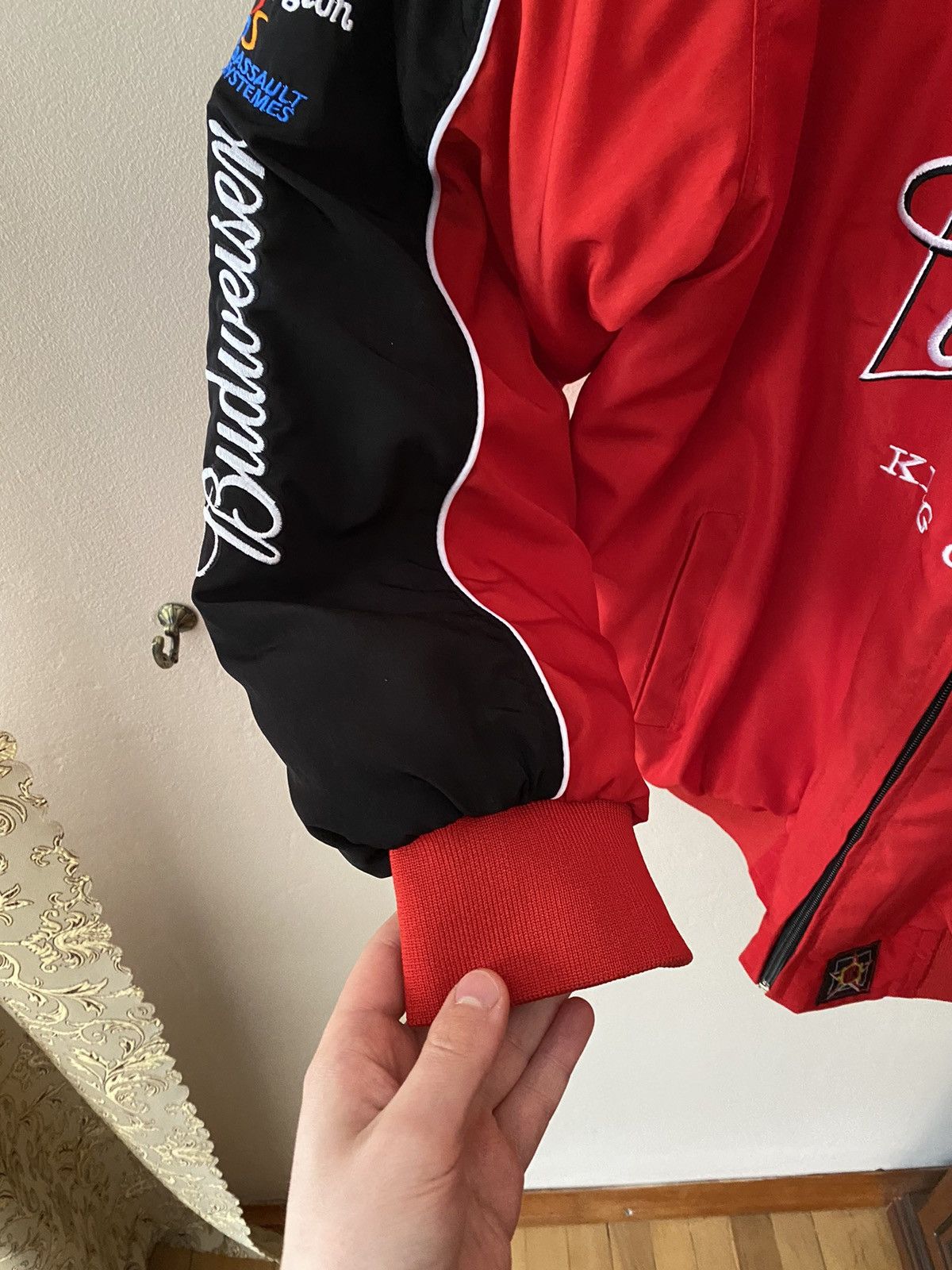 NASCAR Vintage NASCAR BUD Budweiser Racing Jacket Big Logo F1 Size US XL / EU 56 / 4 - 9 Thumbnail