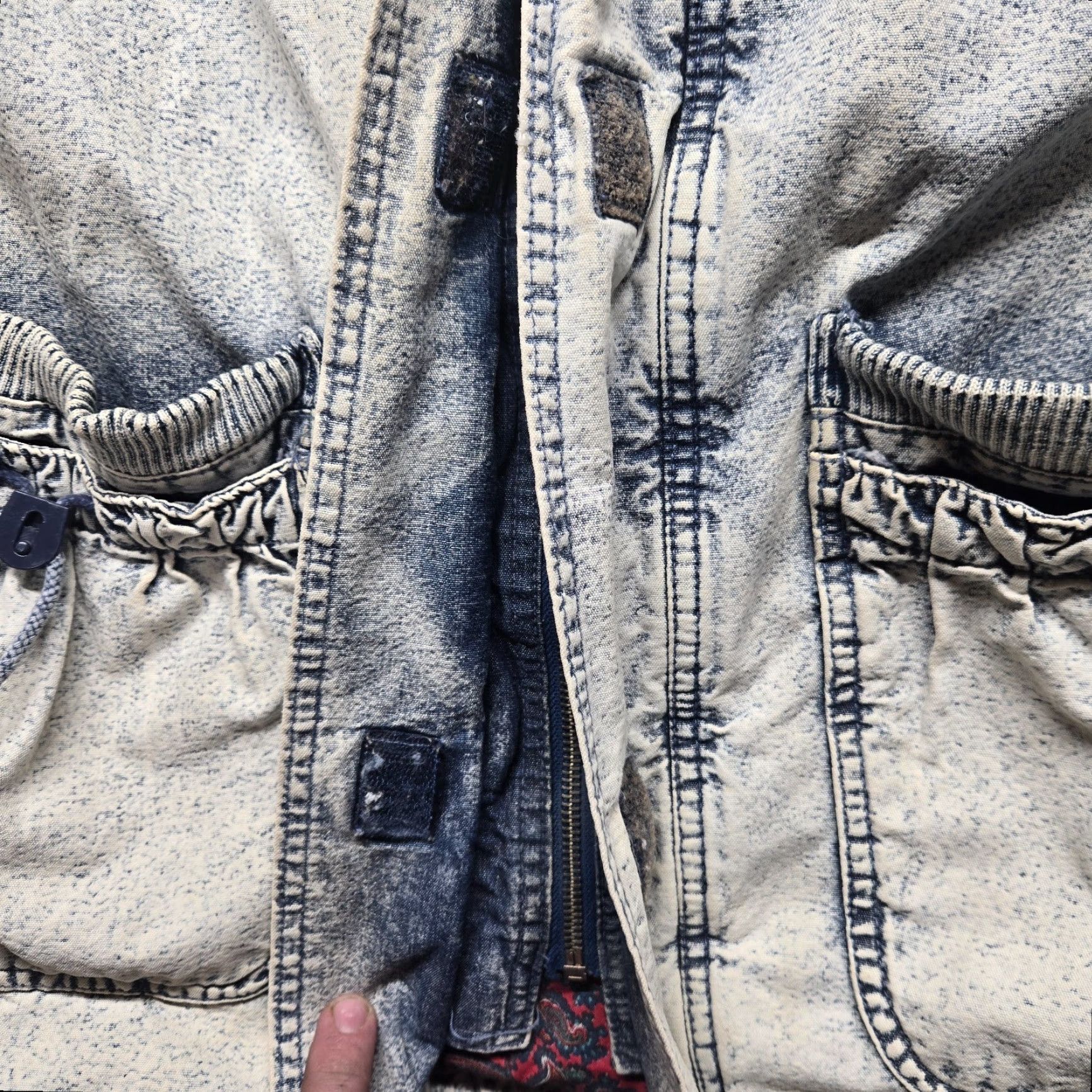 Vintage VINTAGE East West Acid Stone Wash Denim Coat Blue Jean Jacket Women's Med 80’s Size 32" / US 10 / IT 46 - 3 Thumbnail