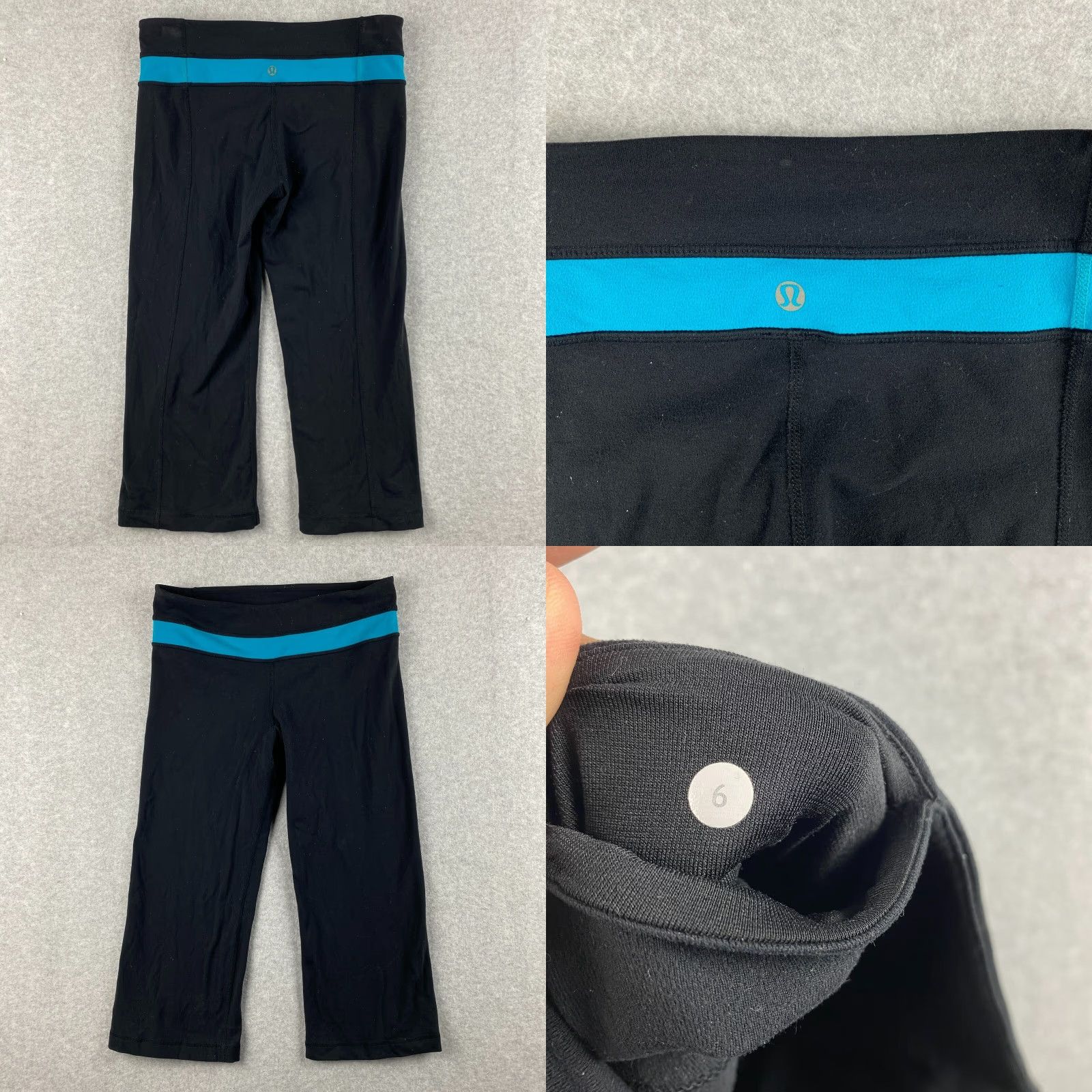 Lululemon Lululemon Capri Pants Womens 6 Black Reversible Double Sided Stretch Yoga Capri Pants Black Womens 6 Lululemon Athleisure Yoga Running {Vintage: No} Size 28" / US 6 / IT 42 - 9 Thumbnail