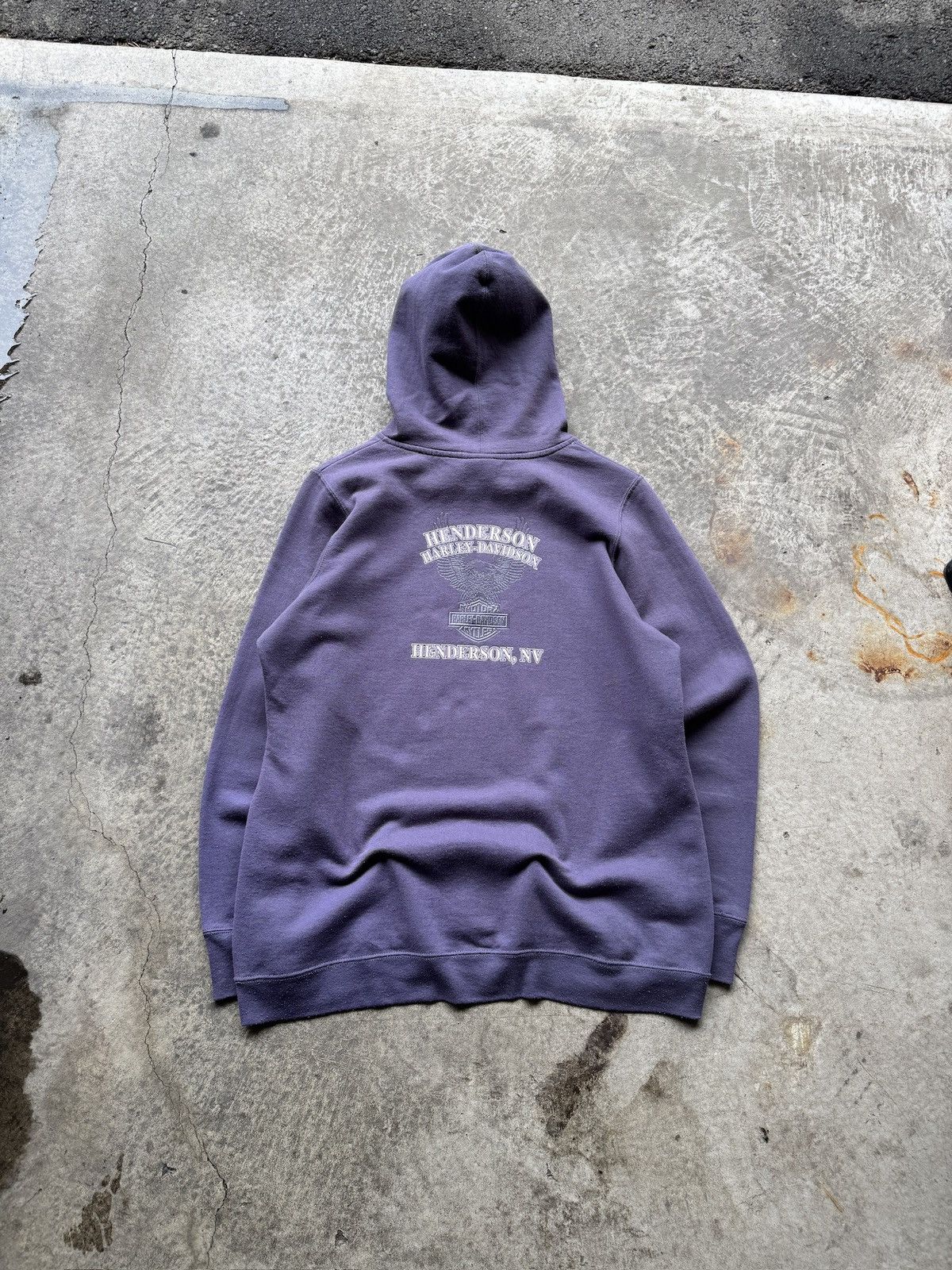 Harley Davidson × Japanese Brand Vintage Y2K Harley Davidson purple pullover baggy hoodie Size US XL / EU 56 / 4 - 3 Thumbnail