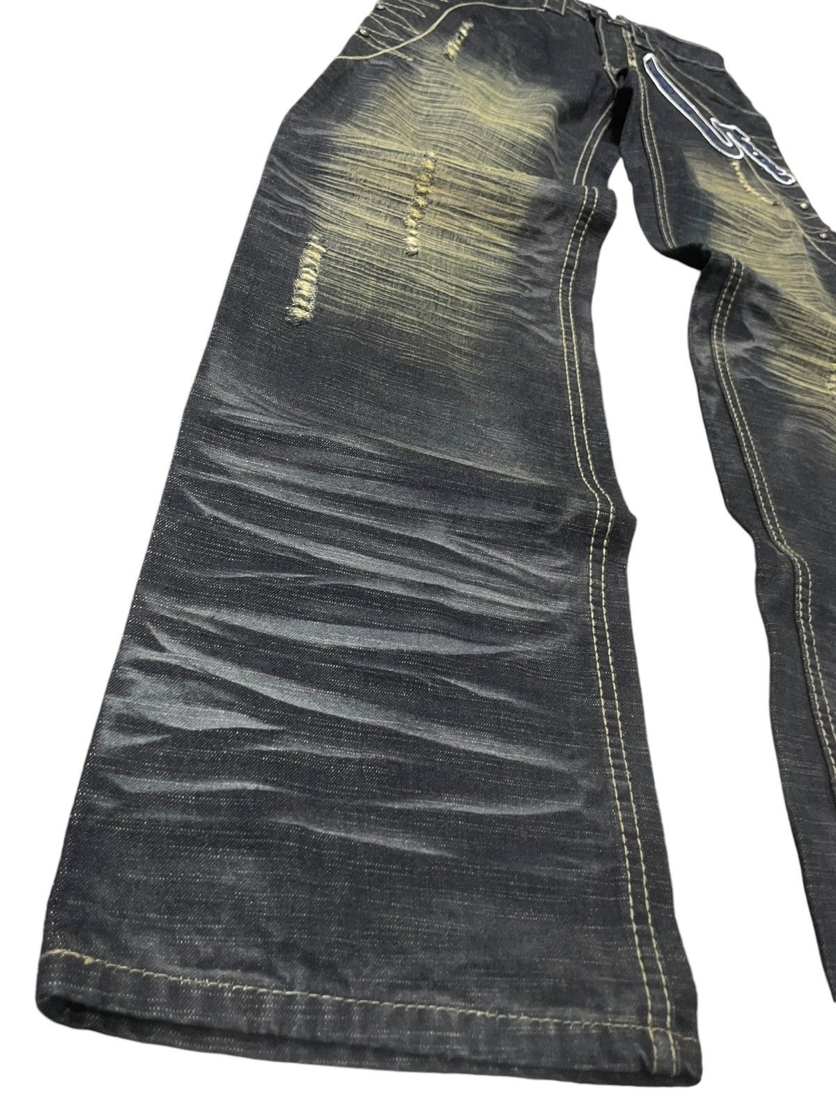 Japanese Brand Jeans De Art Mud Wash Whiskers Loose Jeans Size US 29 - 8 Thumbnail