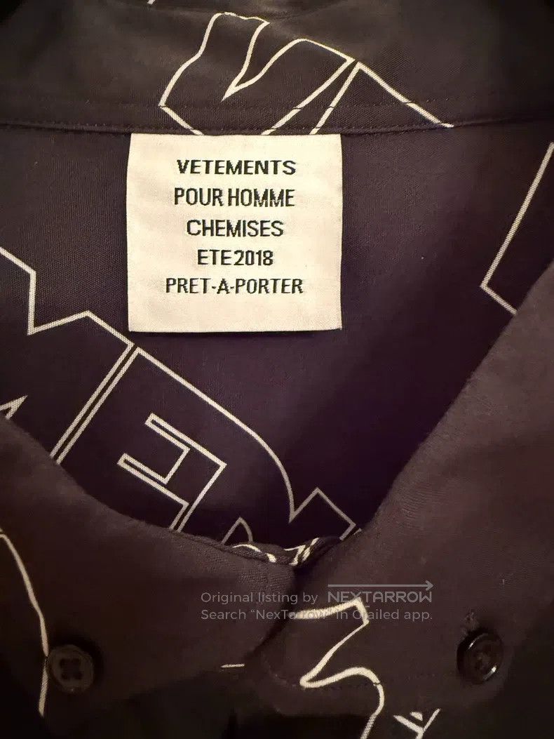 Vetements Vetements Black Full Print Shirt Size US XS / EU 42 / 0 - 3 Thumbnail