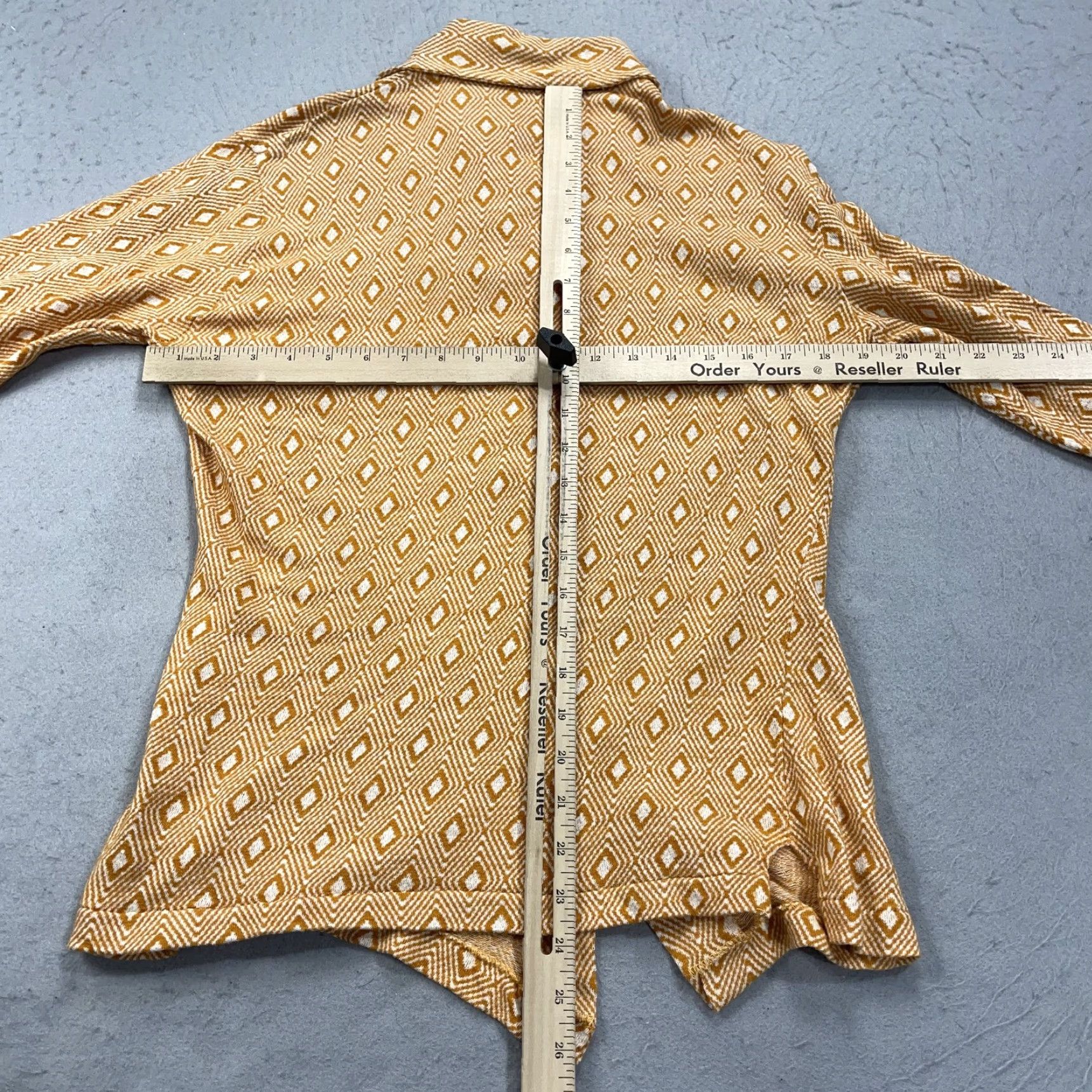 Marlboro VINTAGE Marlboro Shirt Mens Medium Orange Geometric Permanent Press Disco 70s Size US M / EU 48-50 / 2 - 7 Thumbnail