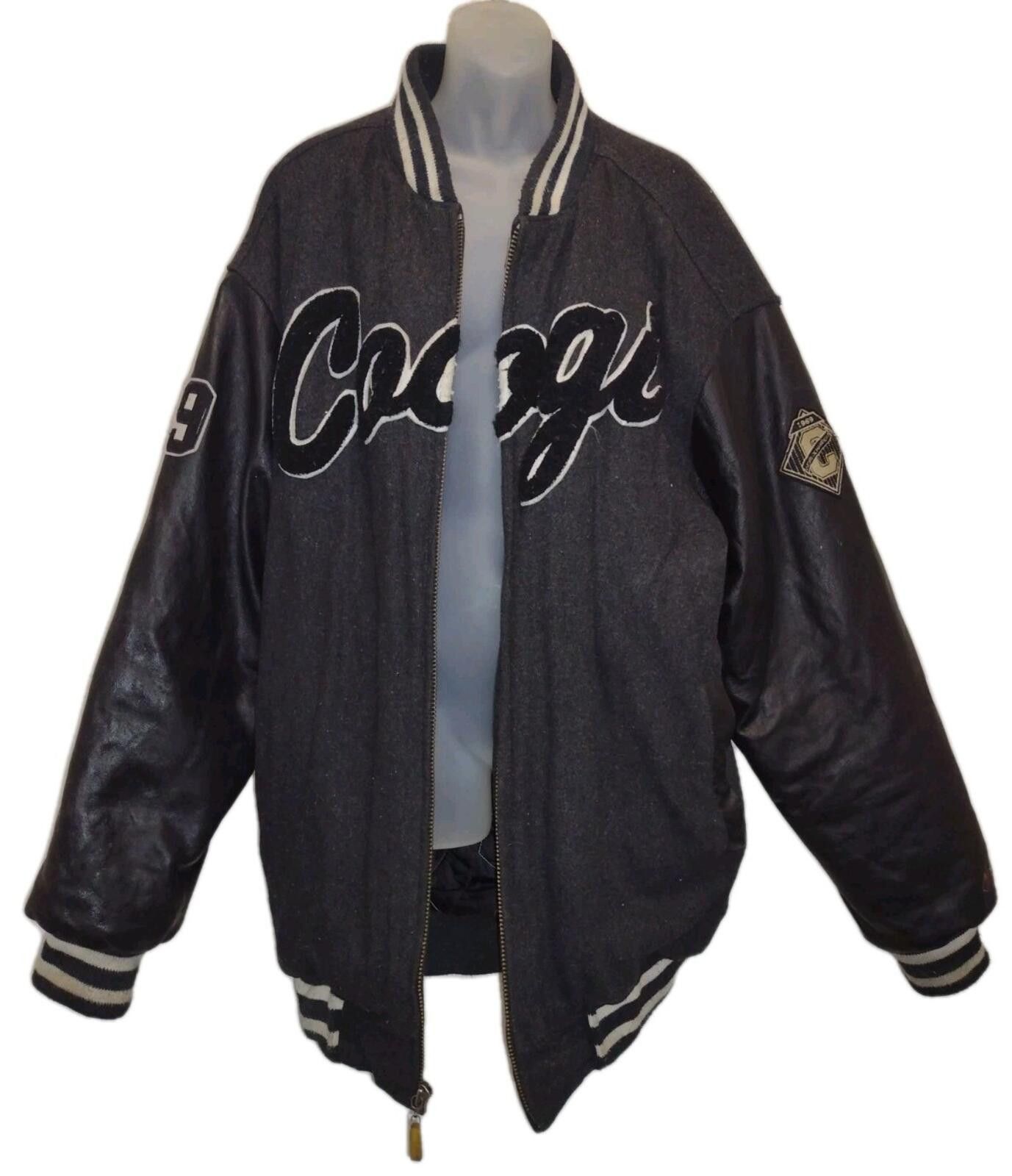 Coogi COOGI XXL Varsity Jacket Rainbow Stitch Script Logo Black Size US XXL / EU 58 / 5 - 4 Thumbnail