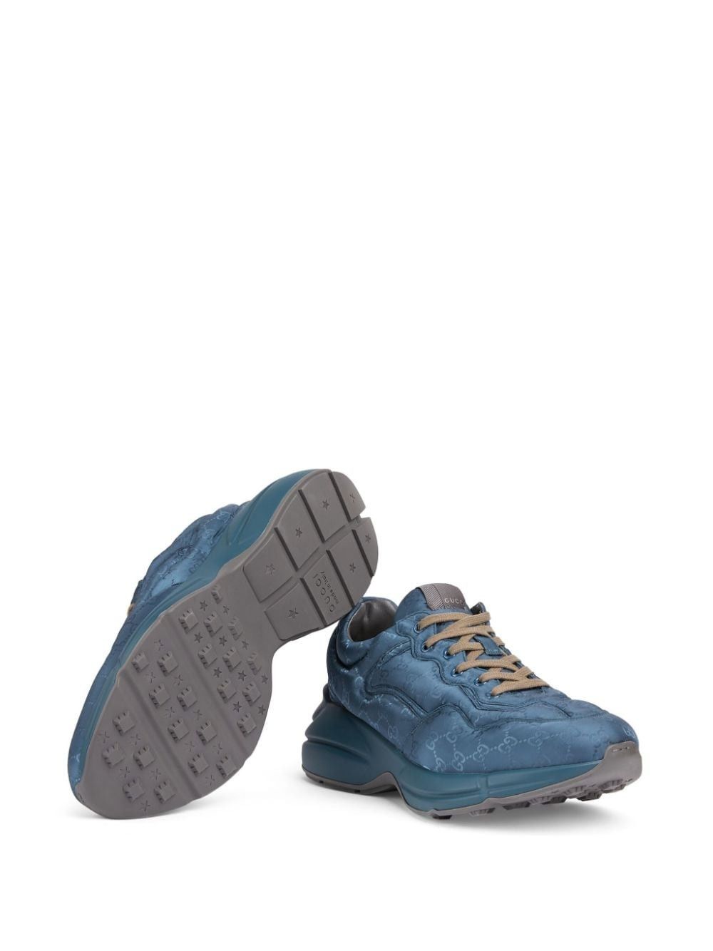 Gucci o1mt1gz0225 GG Rhyton Low-Top Sneakers in Blue Size US 11.5 / EU 44-45 - 5 Thumbnail