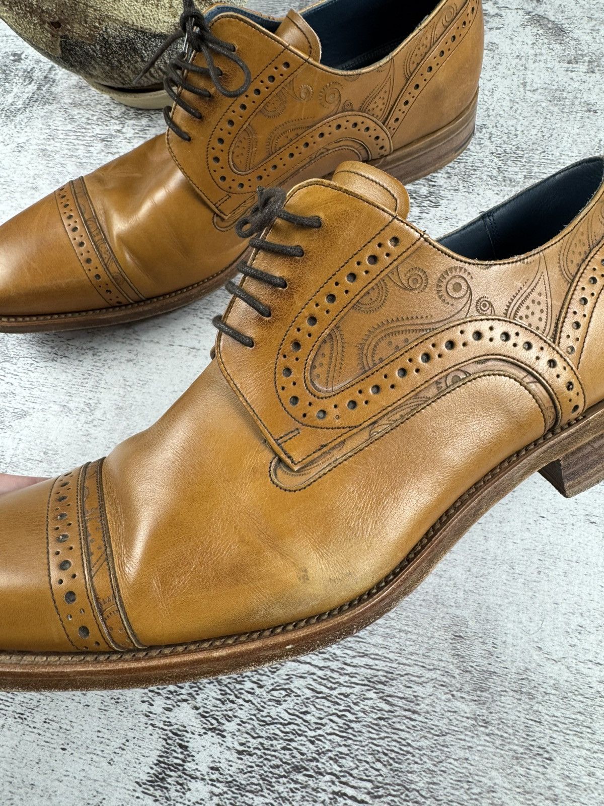 Barker Barker Nova Leather Brounge Wingtip Classic Shoes Size 10 Size US 10 / EU 43 - 4 Thumbnail