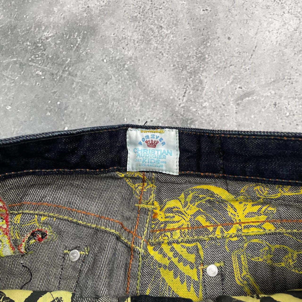 Christian Audigier × Ed Hardy Christian Audigier Kids Forever Dagger Jeans Blue Size 14/16 Size 27" / US 4 / IT 40 - 15 Thumbnail