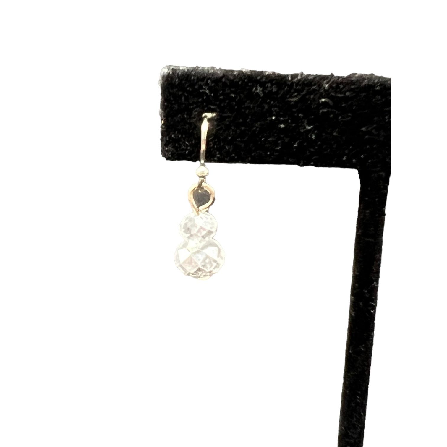 Other Elegant Silvery Clear and White Bead Dangle Earrings Size ONE SIZE - 2 Thumbnail