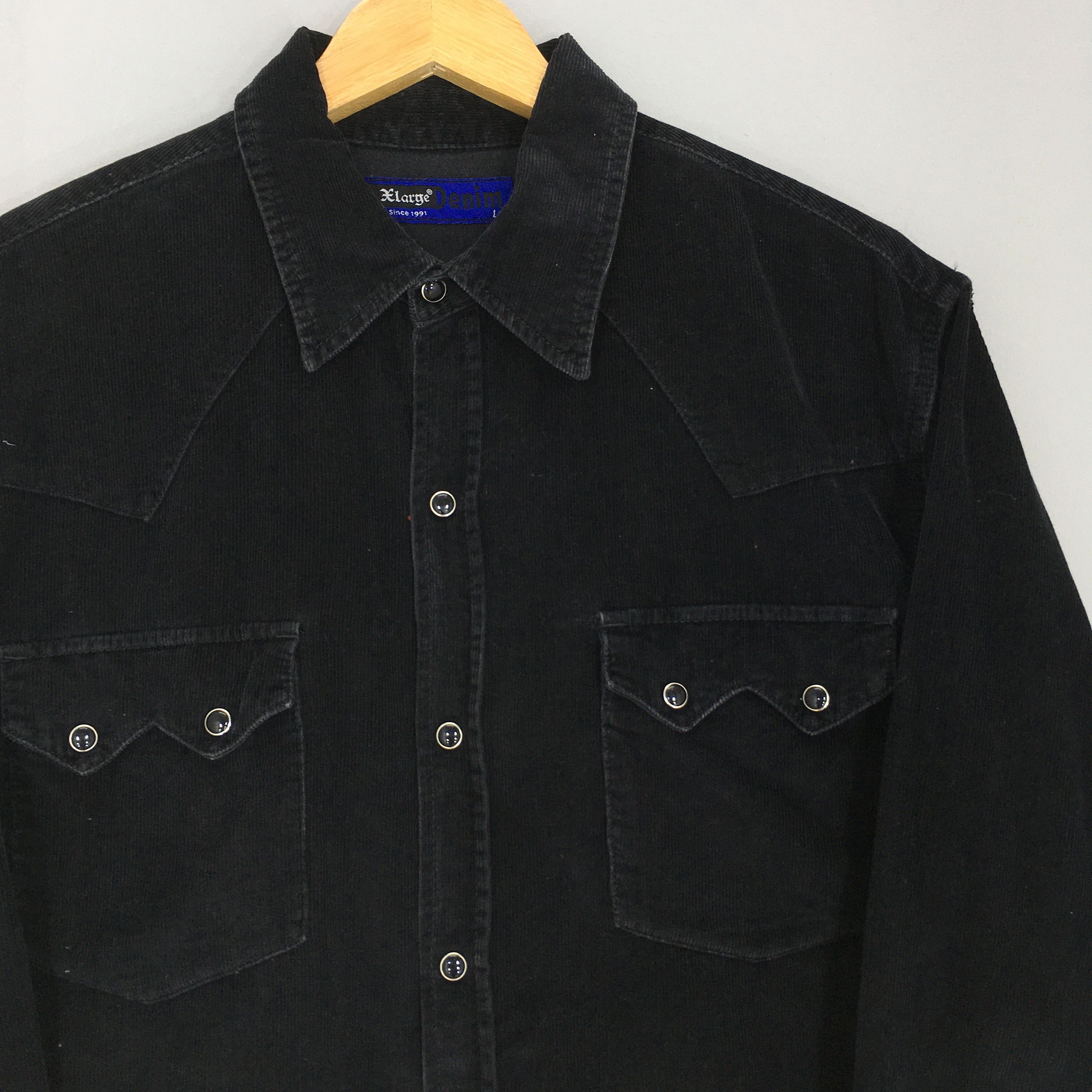 Flannel Vintage XLARGE Denim Corduroy Flannel Shirt Large Size US L / EU 52-54 / 3 - 2 Thumbnail