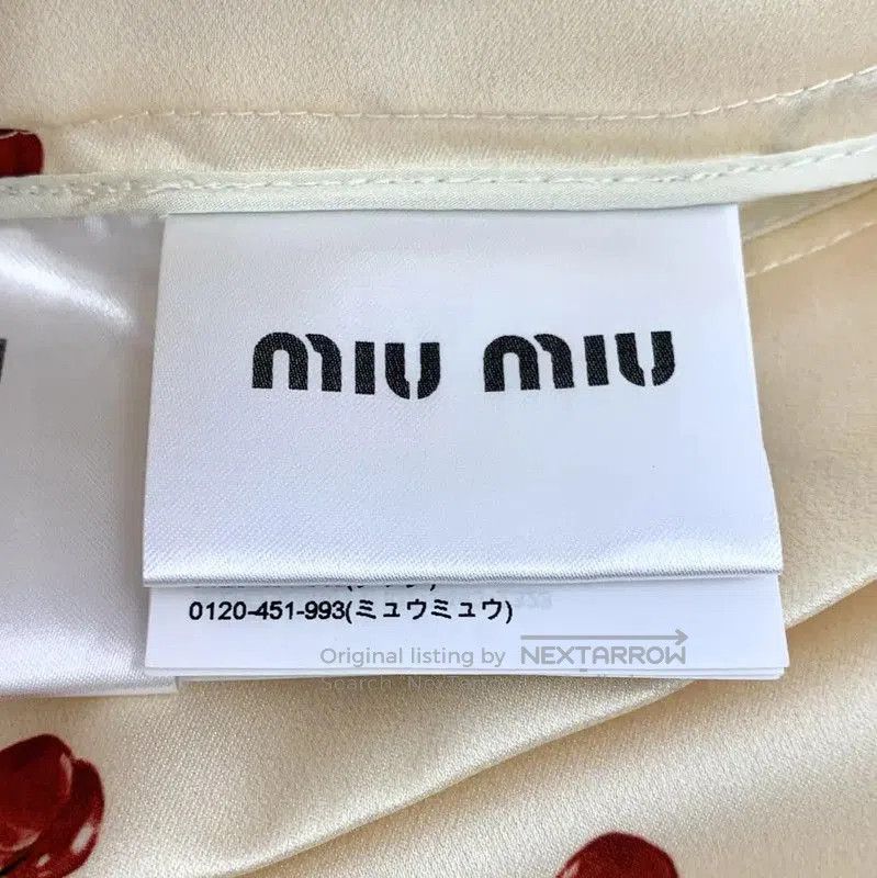 Miu Miu Miu Miu Beige Cherry Print Midi Skirt . Size 22" - 6 Thumbnail