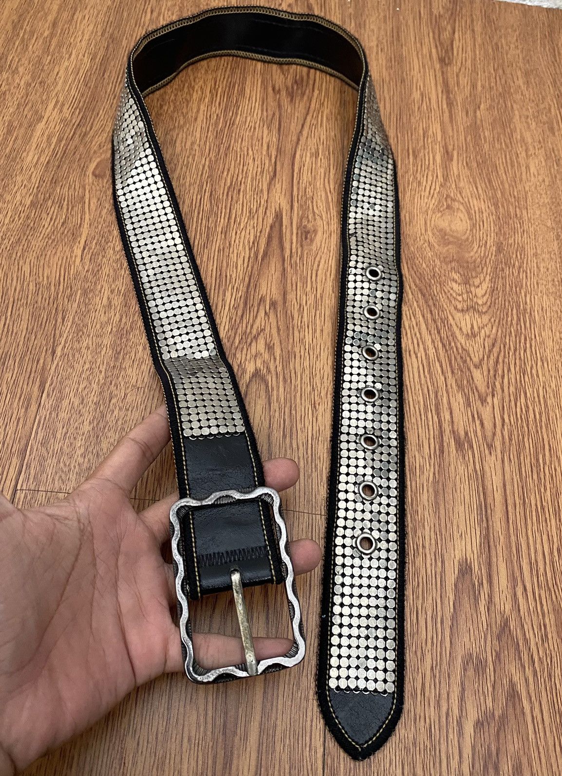 If Six Was Nine × Japanese Brand × Le Grande Bleu (L.G.B.) Black alumunium belt Size ONE SIZE - 2 Thumbnail