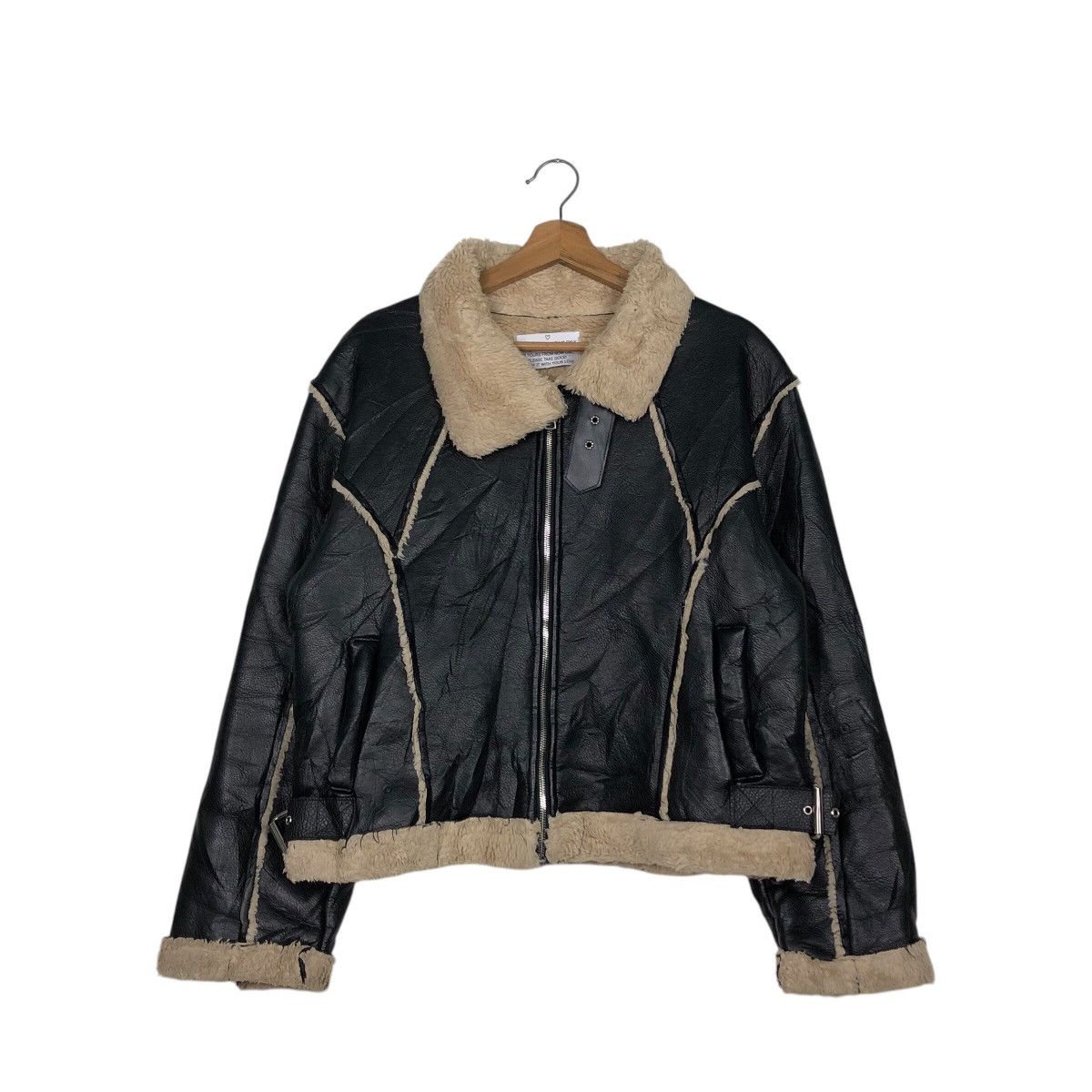 📌Vintage Leather Jacket Style Nanda Japan Issey Miyake