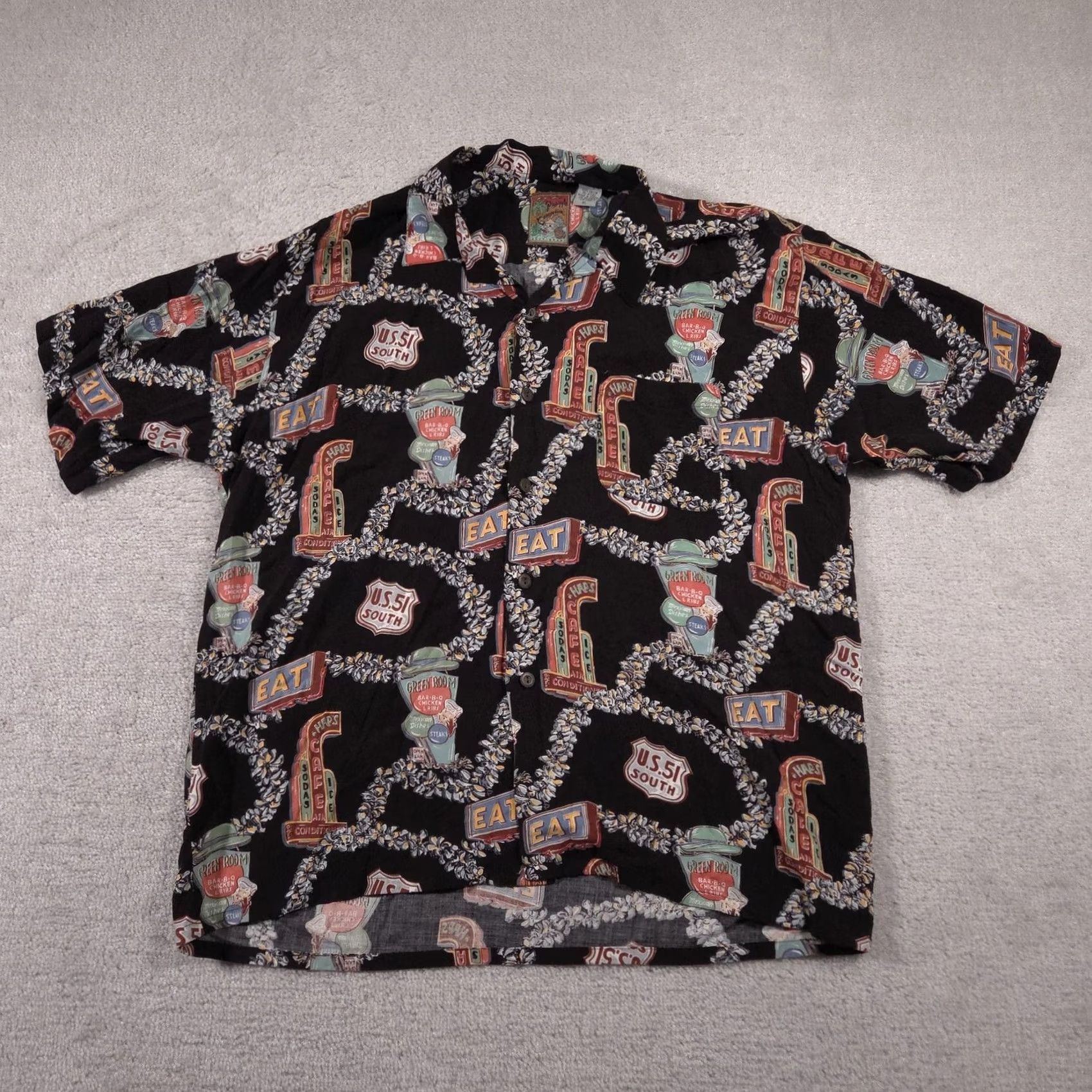 Vintage VINTAGE Pineapple Connections Shirt Mens XL Black Hawaiian Aloha Camp 90s Size US XL / EU 56 / 4 - 2 Thumbnail