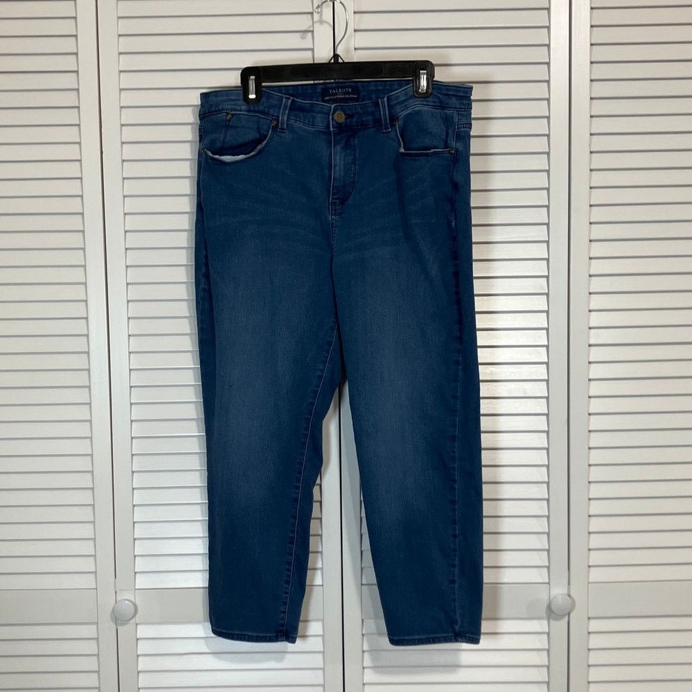 Talbots Talbots Simply Blue Dark Wash Stretch Jegging Crop Women 14 Size 36" / US 14 / IT 50 - 1 Thumbnail