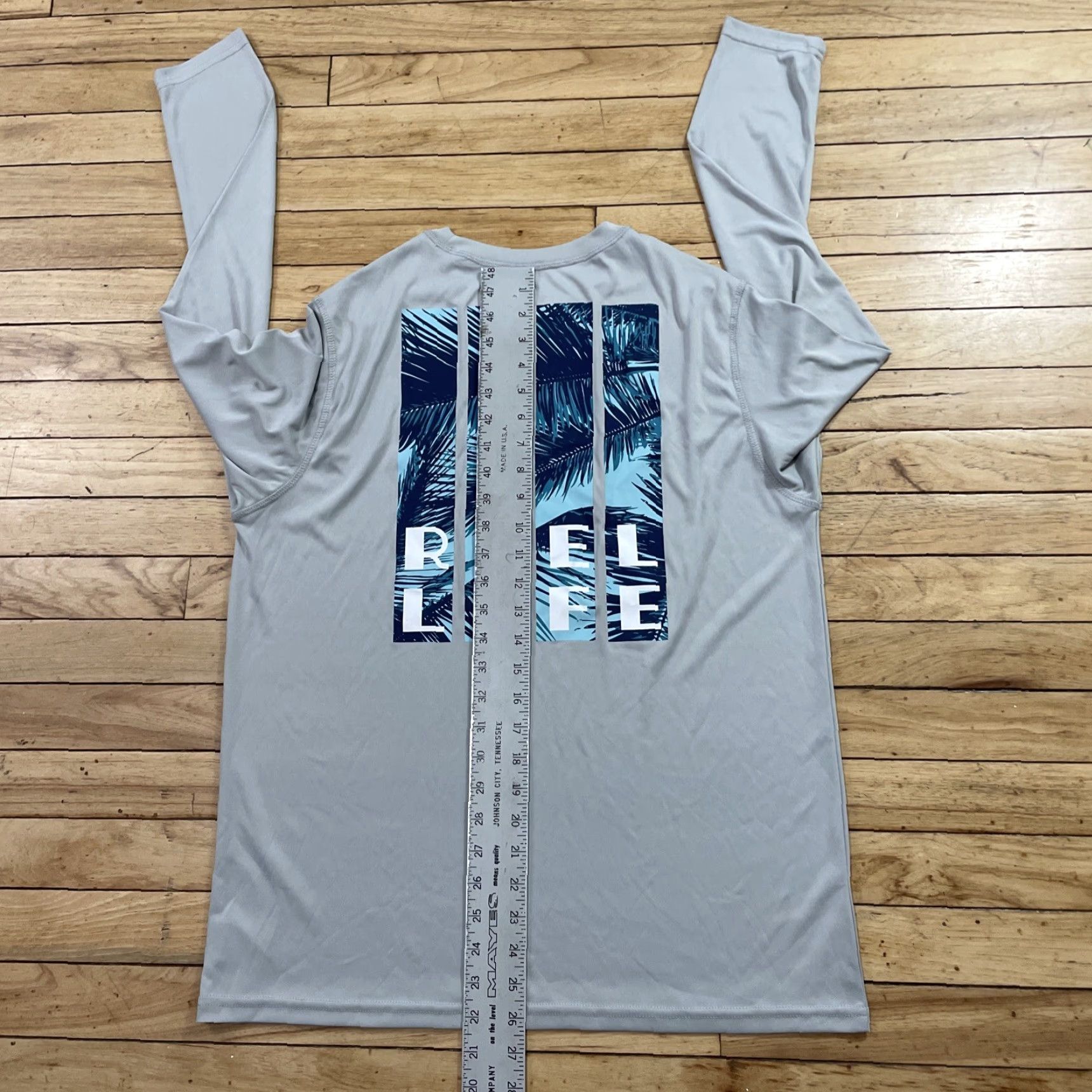 Alife Reel Life Performance Fishing Shirt Men M Gray Stretch Island Nature Graphic Tee Shirt Size US M / EU 48-50 / 2 - 7 Thumbnail