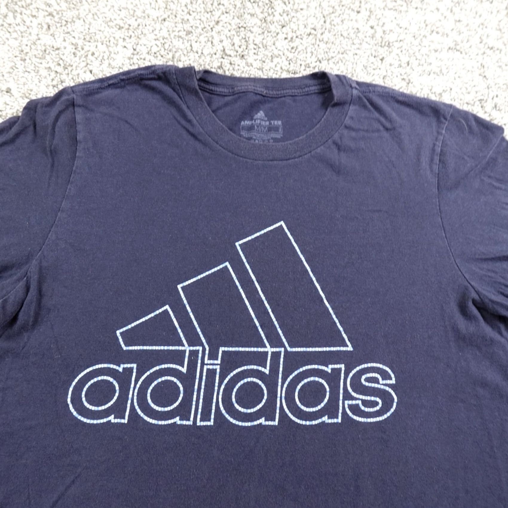 Adidas Adidas Shirt Mens M Blue Spellout Graphic Logo Short Sleeve Athletic Tee Size US M / EU 48-50 / 2 - 2 Thumbnail