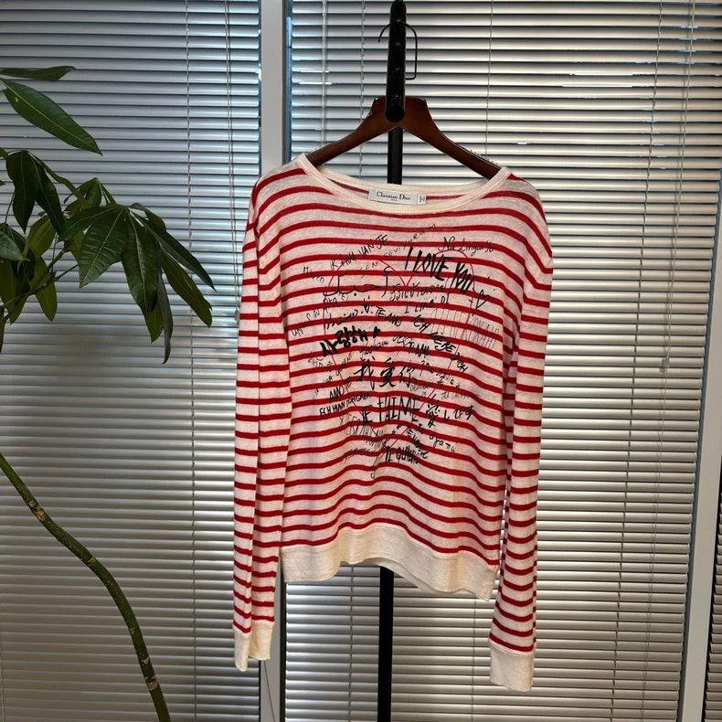 Dior Dior Striped graffiti sweater Size XS / US 0-2 / IT 36-38 - 1 Thumbnail