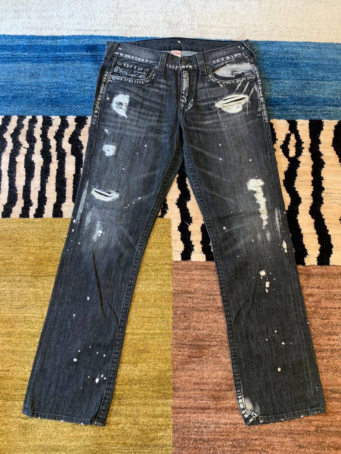 True Religion True Religion Ricky Distressed Jeans Size US 34 / EU 50 - 1 Thumbnail