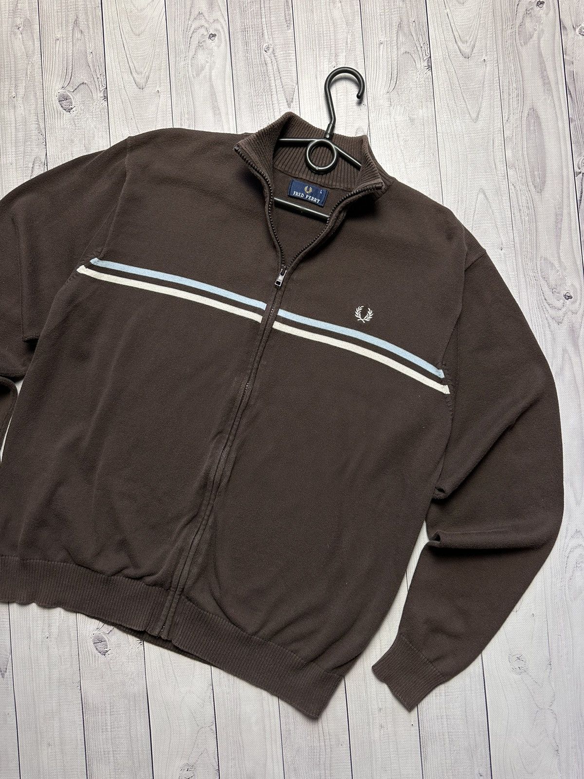 Fred Perry Vintage Fred Perry zip sweater size L logo brown rare Size US L / EU 52-54 / 3 - 2 Thumbnail
