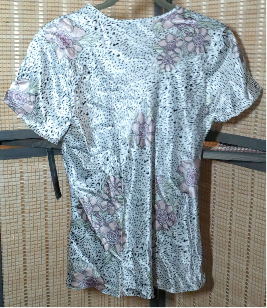 Jones New York Jones New York S White Black Pink Animal Print Pajama Top Size ONE SIZE - 4 Thumbnail