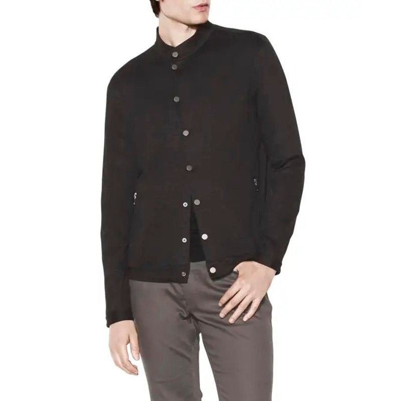 John Varvatos John Varvatos Heathered Knit Snap-Front Jacket size L $688 Size US L / EU 52-54 / 3 - 1 Thumbnail
