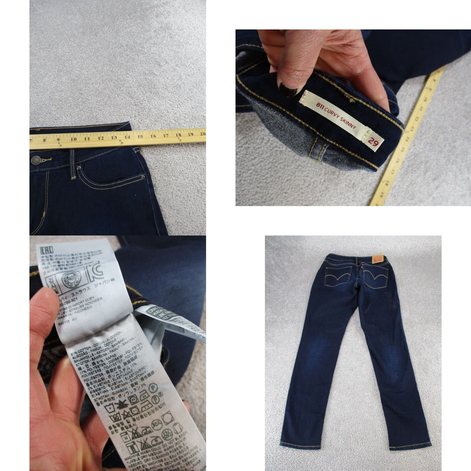 Levi's Levi's 811 Jeans Womens 29 Dark Wash Denim Curvy Skinny Size 29" - 8 Thumbnail