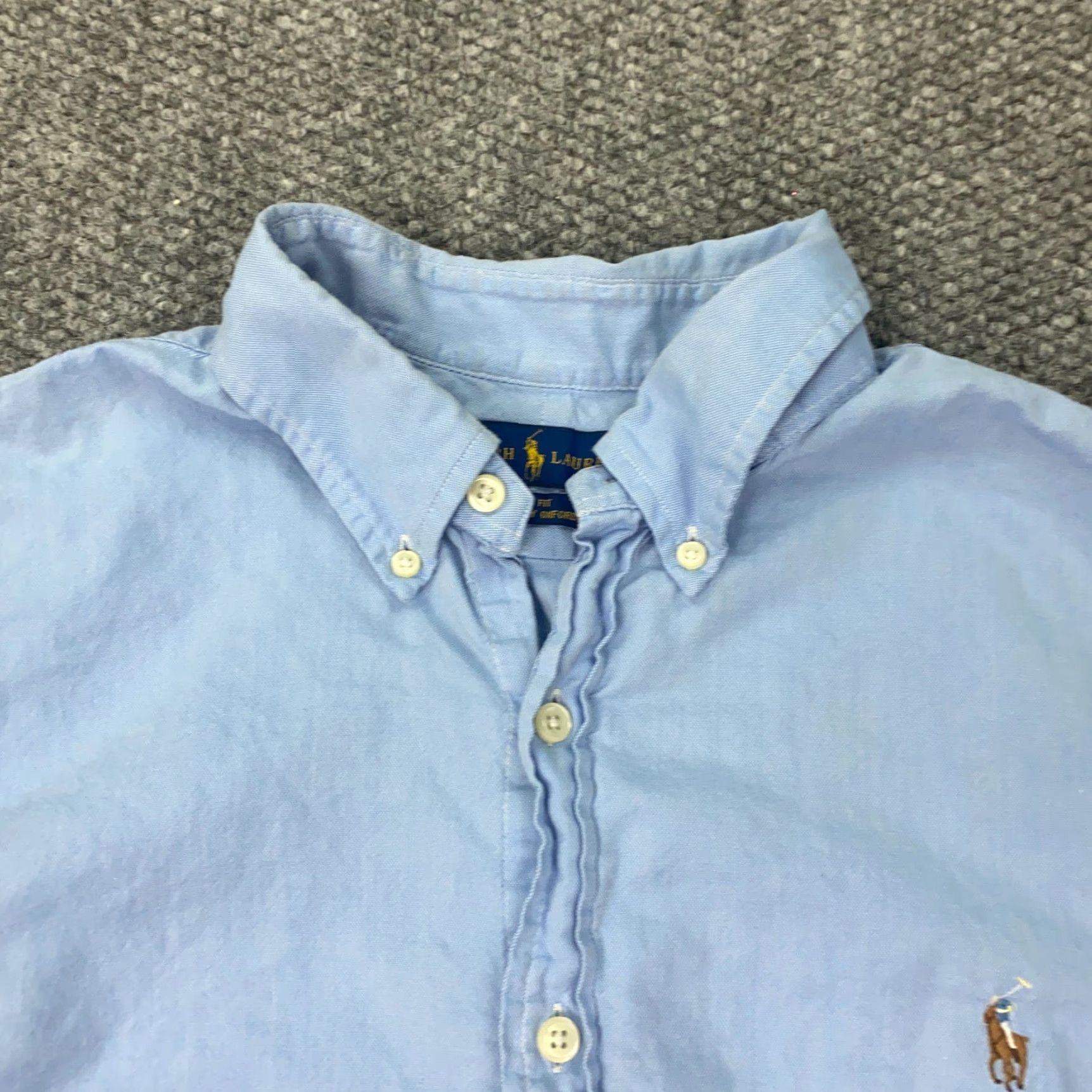Ralph Lauren VINTAGE Ralph Lauren Chambray Oxford Shirt Mens XL Short Sleeve Blue Classic Preppy Size US XL / EU 56 / 4 - 2 Thumbnail