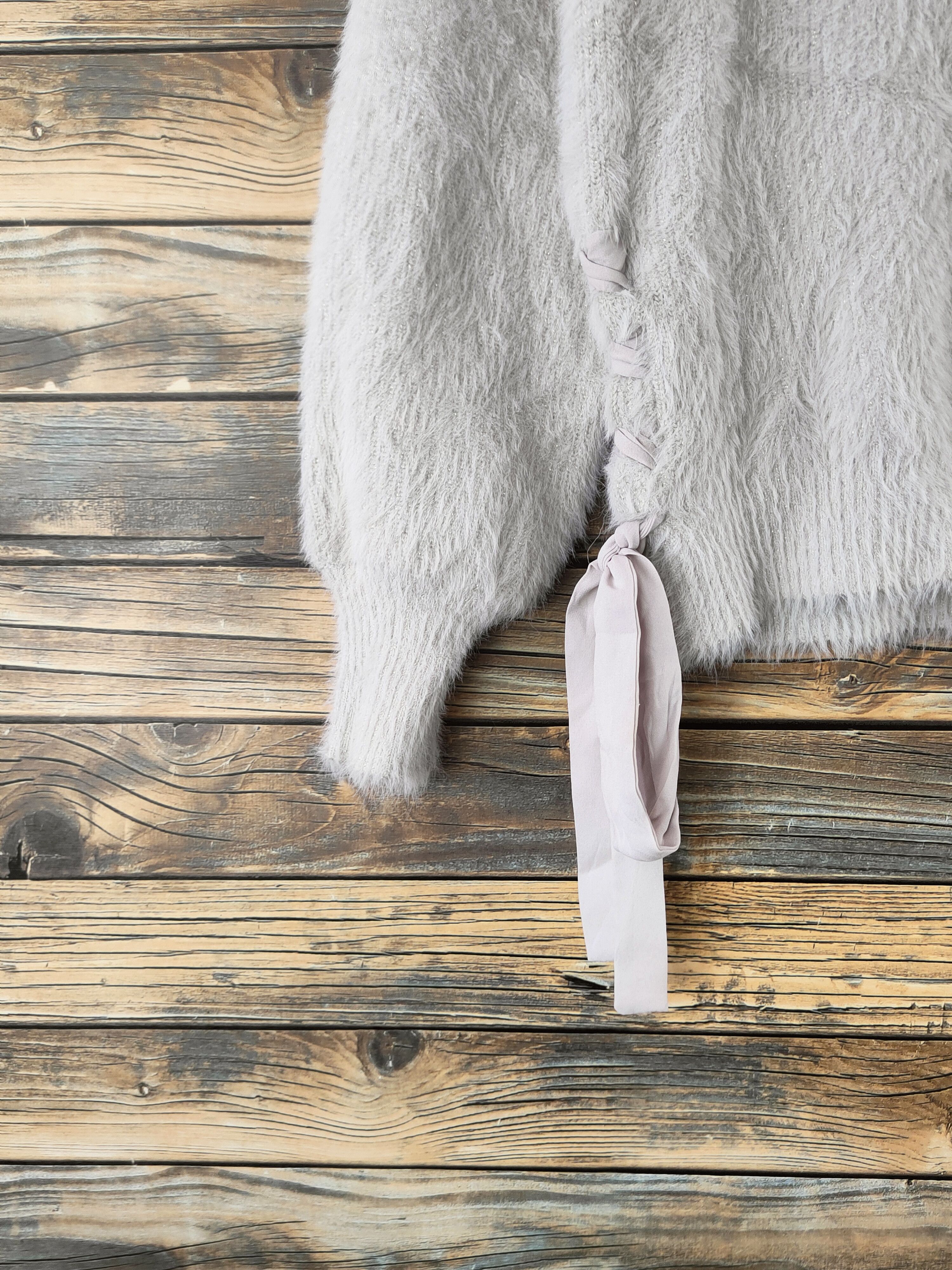 Japanese Brand DL Axes Femme Gray Fur shaggy Mohair Knitwear #46-993 Size M / US 6-8 / IT 42-44 - 4 Thumbnail