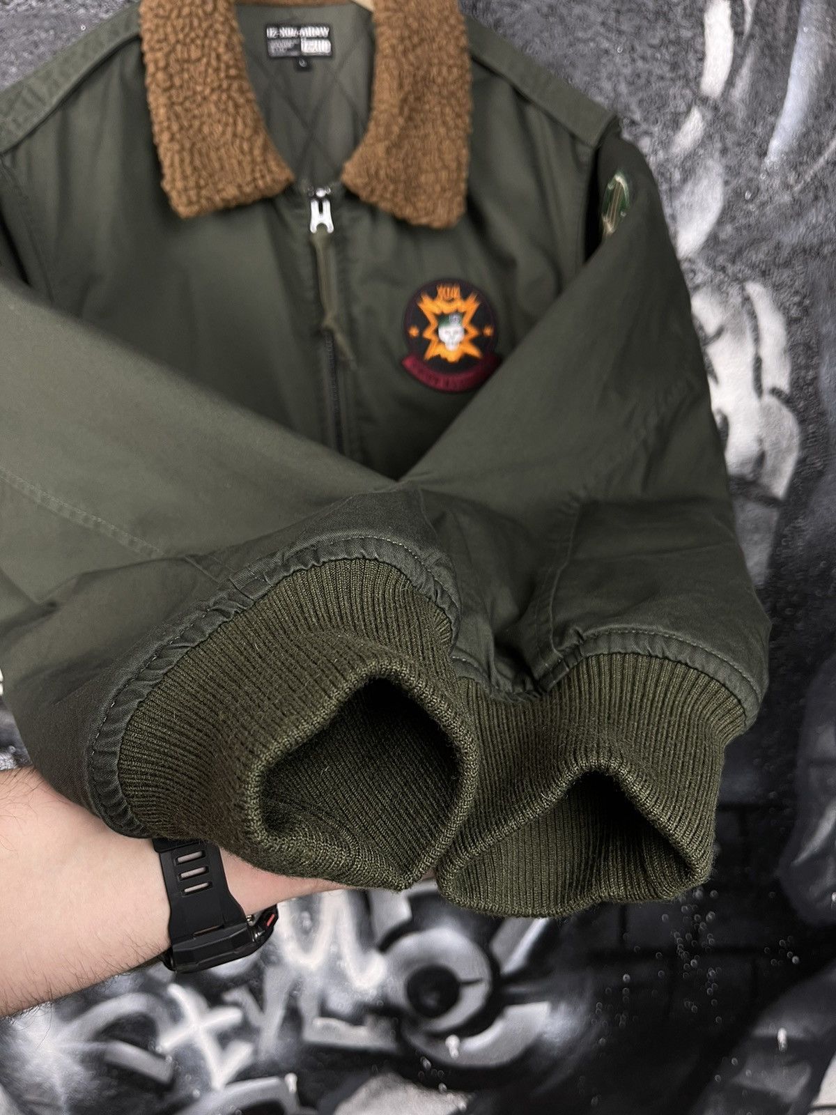 izzue Izzue X04 Army Patched Aviator Bomber Jacket Men’s Size L Size US L / EU 52-54 / 3 - 11 Thumbnail