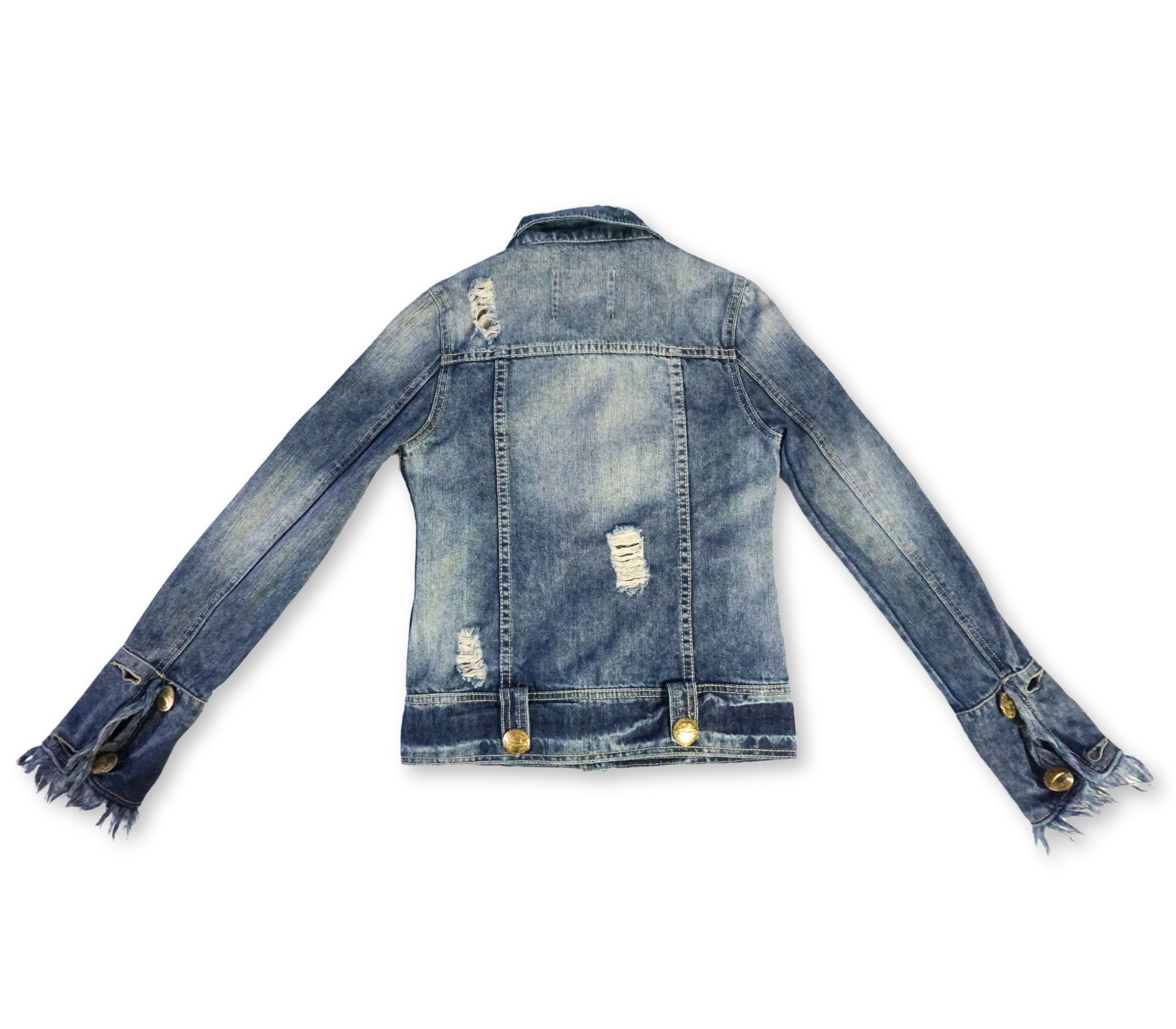 Japanese Brand GARULA Ripped & Distressed Women Denim Jacket Size XS / US 0-2 / IT 36-38 - 2 Thumbnail