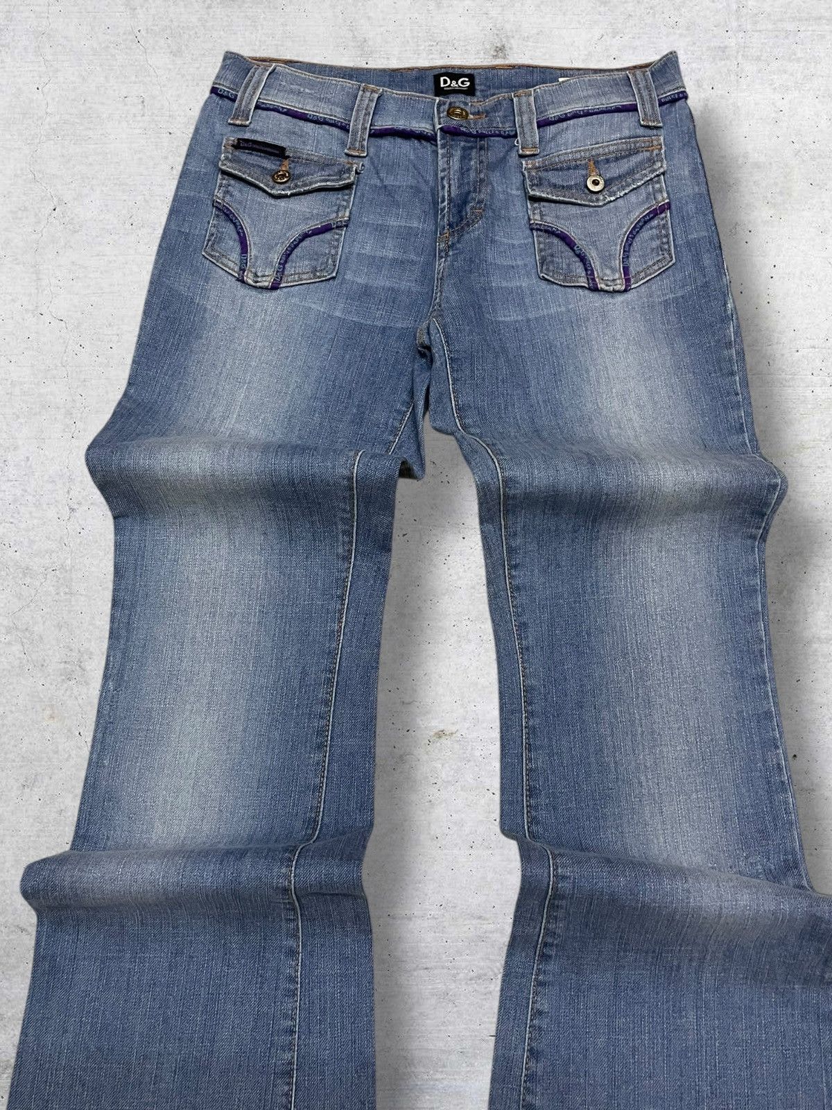 Dolce & Gabbana VINTAGE DOLCE & GABBANA DESIGNER 90S RARE FLARED BLUE WASHED Size US 28 / EU 44 - 4 Thumbnail