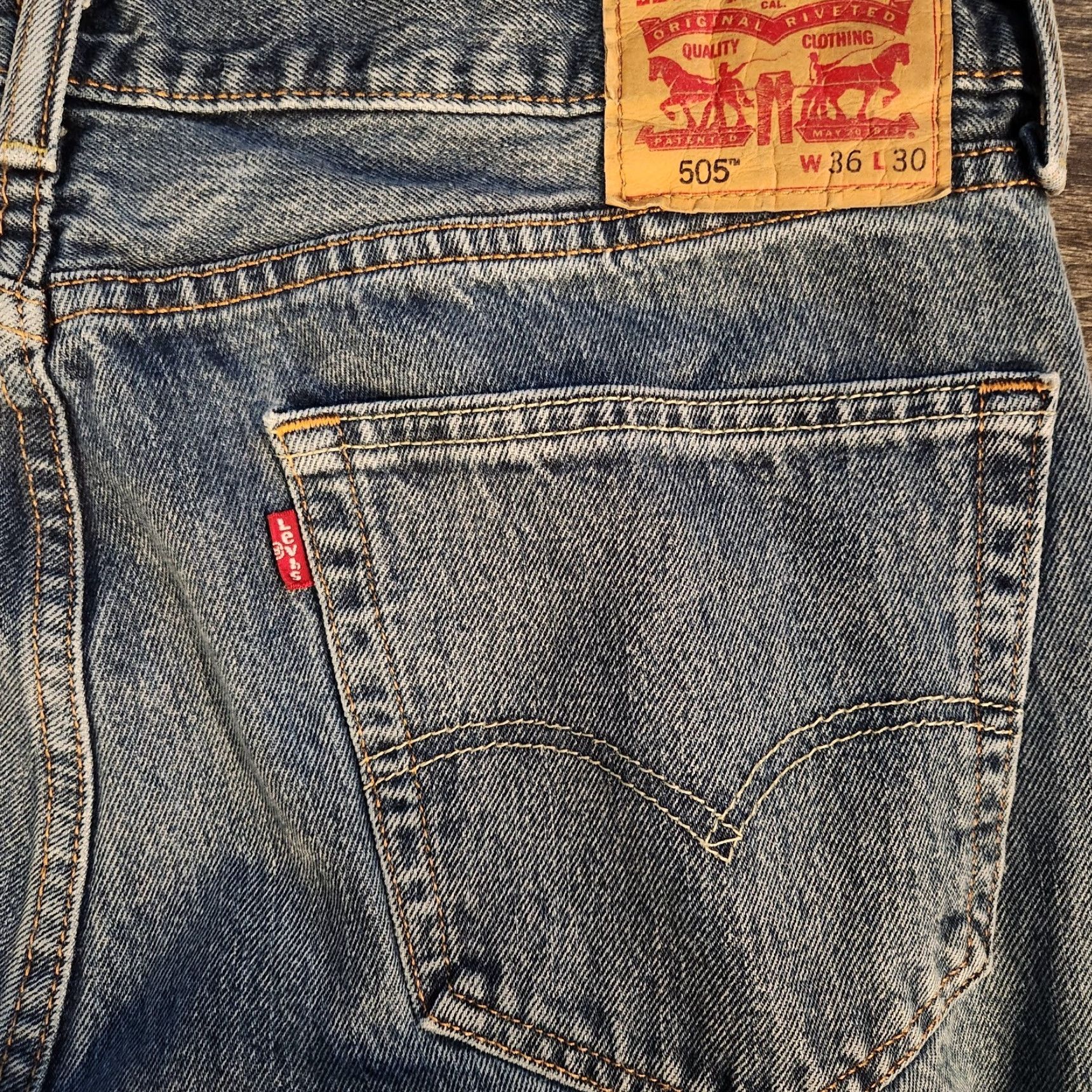 Levi's Levi's 505 Jeans 36x30 Blue Light Wash Straight Regular Denim Mens Regular Fit Pocket 5-Color Blue Size US 36 / EU 52 - 4 Thumbnail