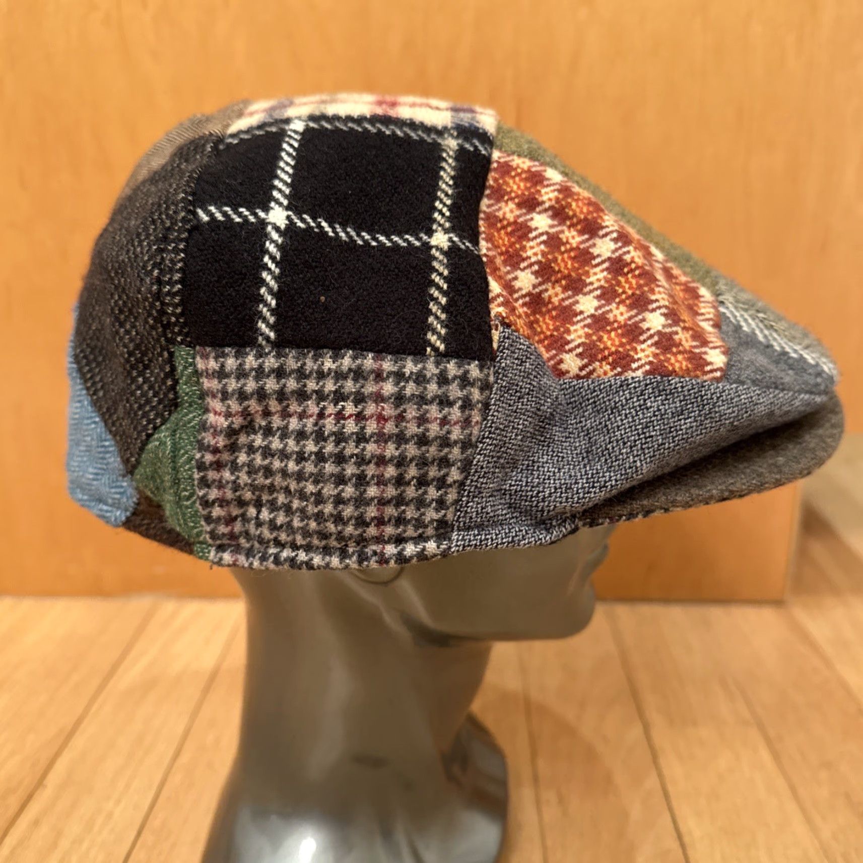 Orvis VINTAGE Orvis Hat Cap Newsboy L Wool Patchwork Made Ireland Peaky Blinders Men Size ONE SIZE - 3 Thumbnail